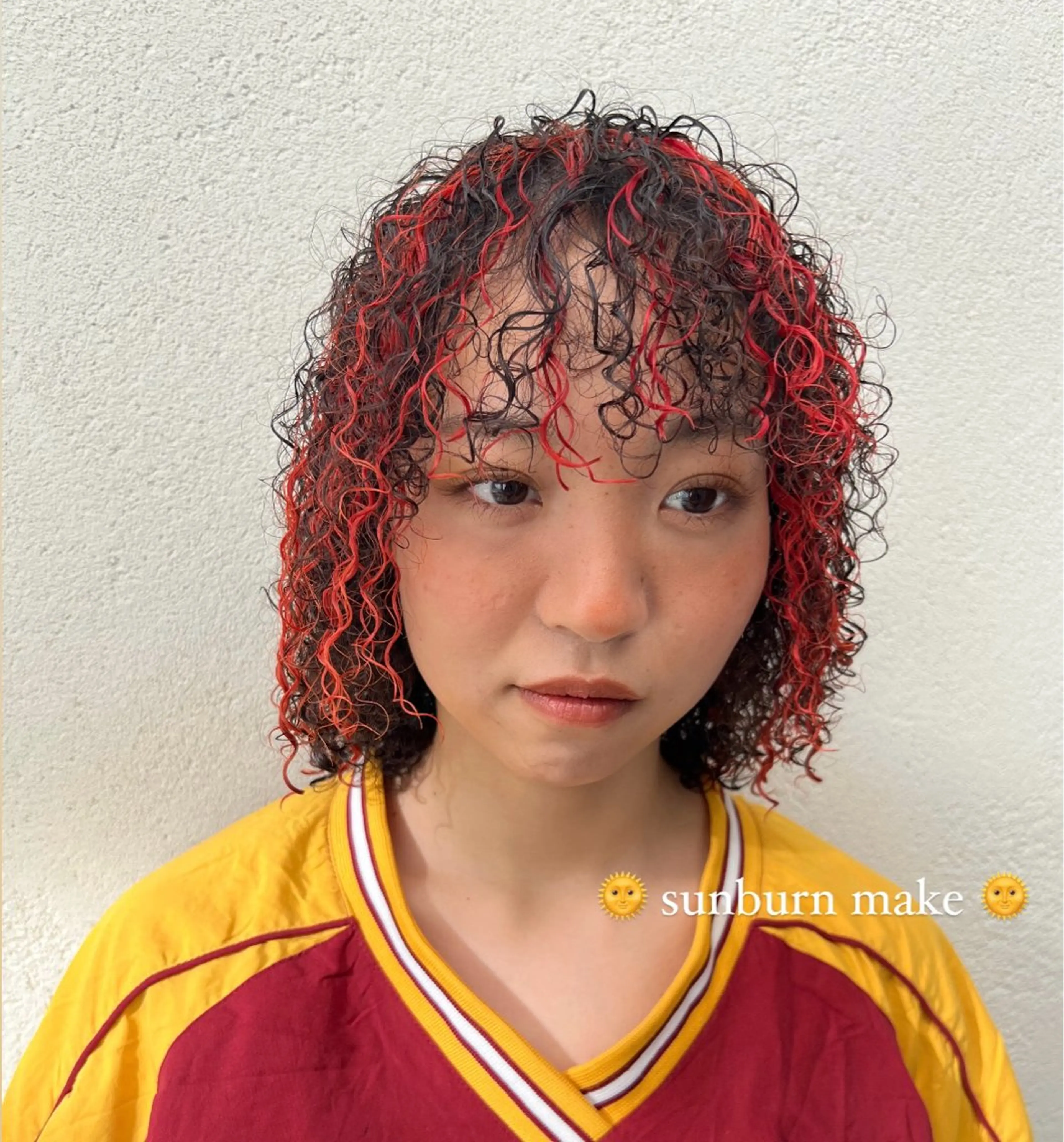 ミディアム カラー パーマ ミディアムパーマ 黒髪 スパイラルパーマ カット パーマ Ryo リョウのヘアスタイル