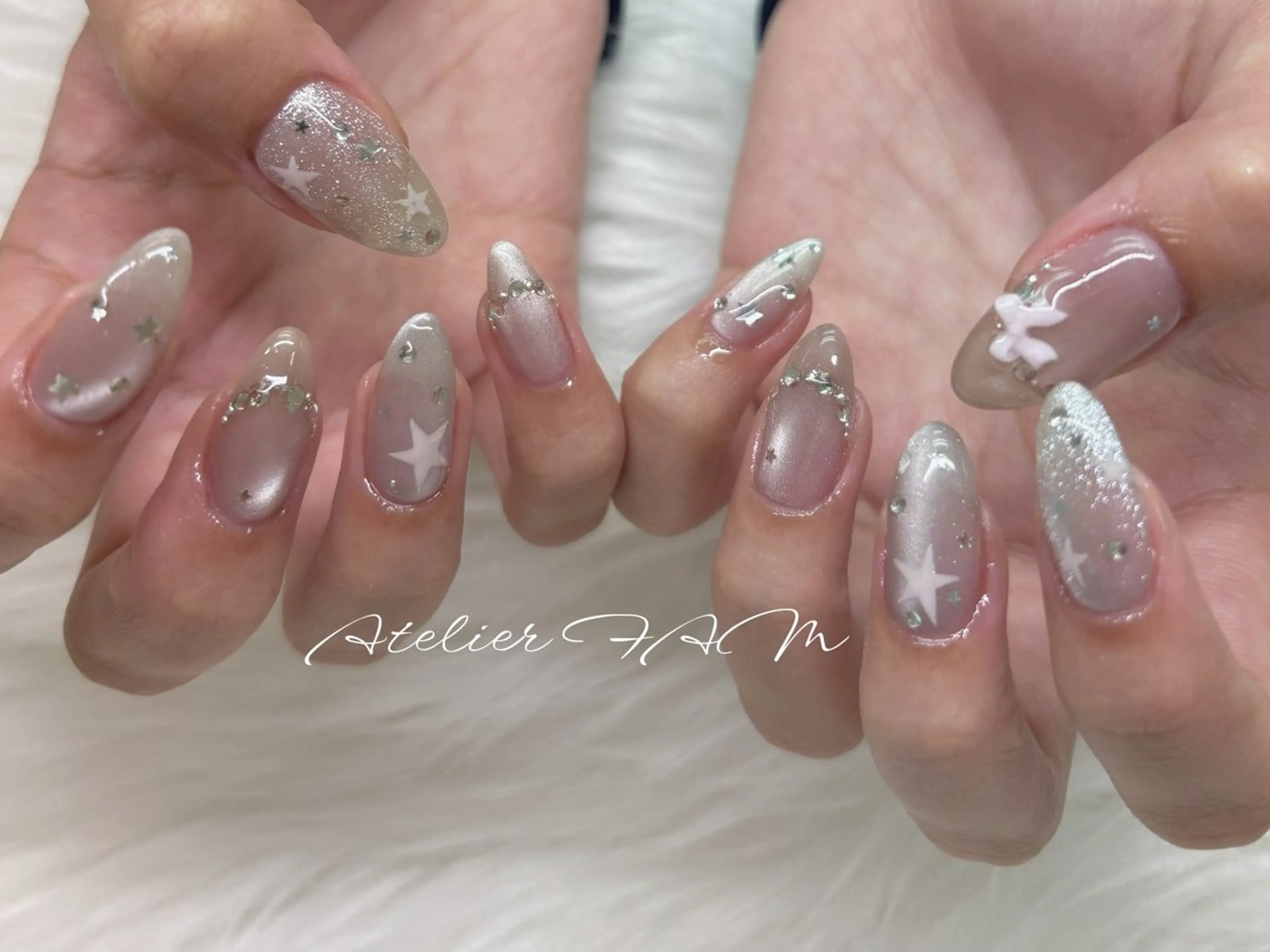 ミディアム ハンドネイル nail&eyelashsalon atelier fam上本町店所属・アトリエ FAMのネイルデザイン