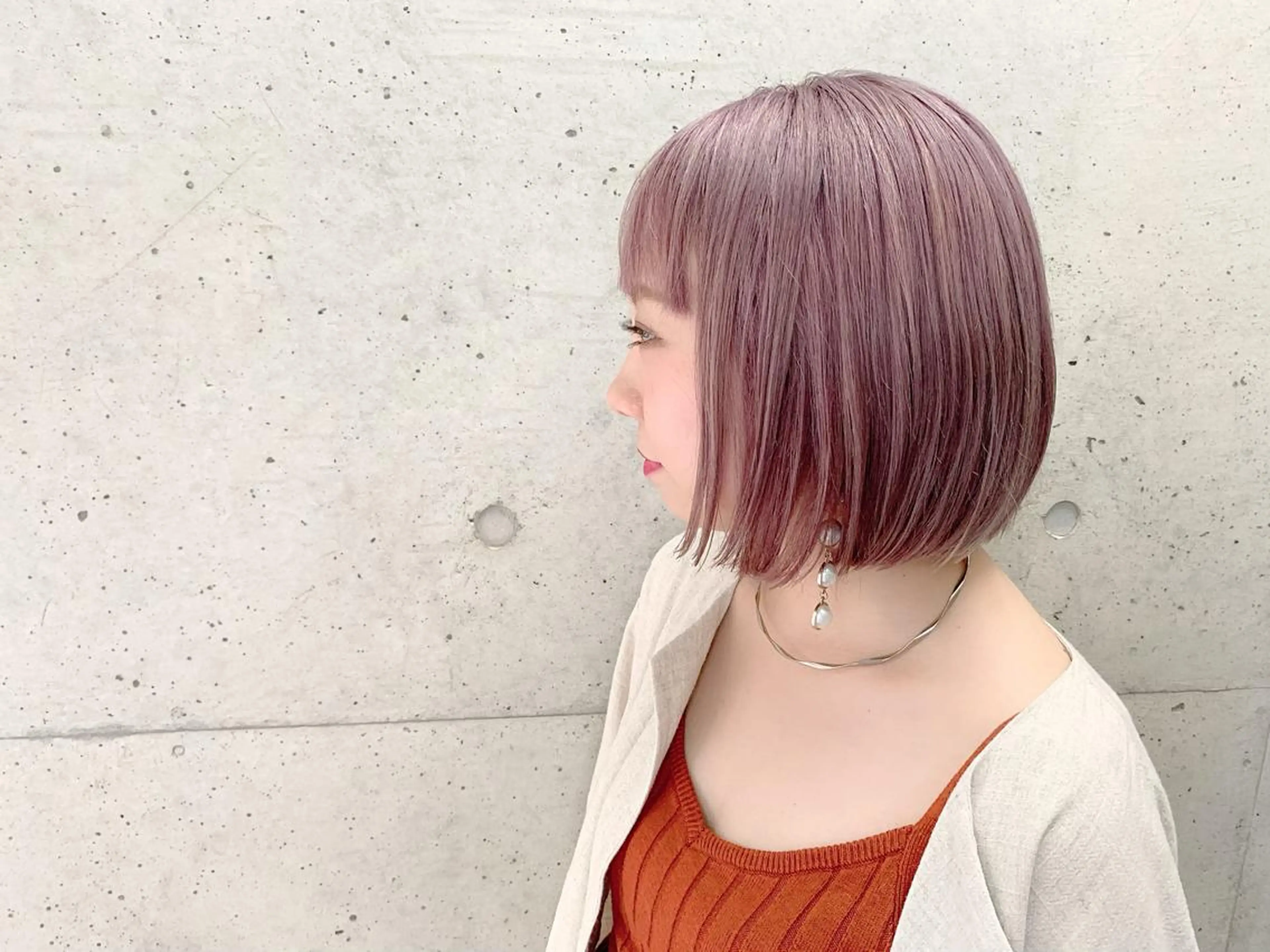 ショート カラー ブリーチ ケアブリーチ ラベンダーカラー ラベンダーピンク ピンクカラー EMANON天神所属・Hitomi Ezakiのヘアスタイル