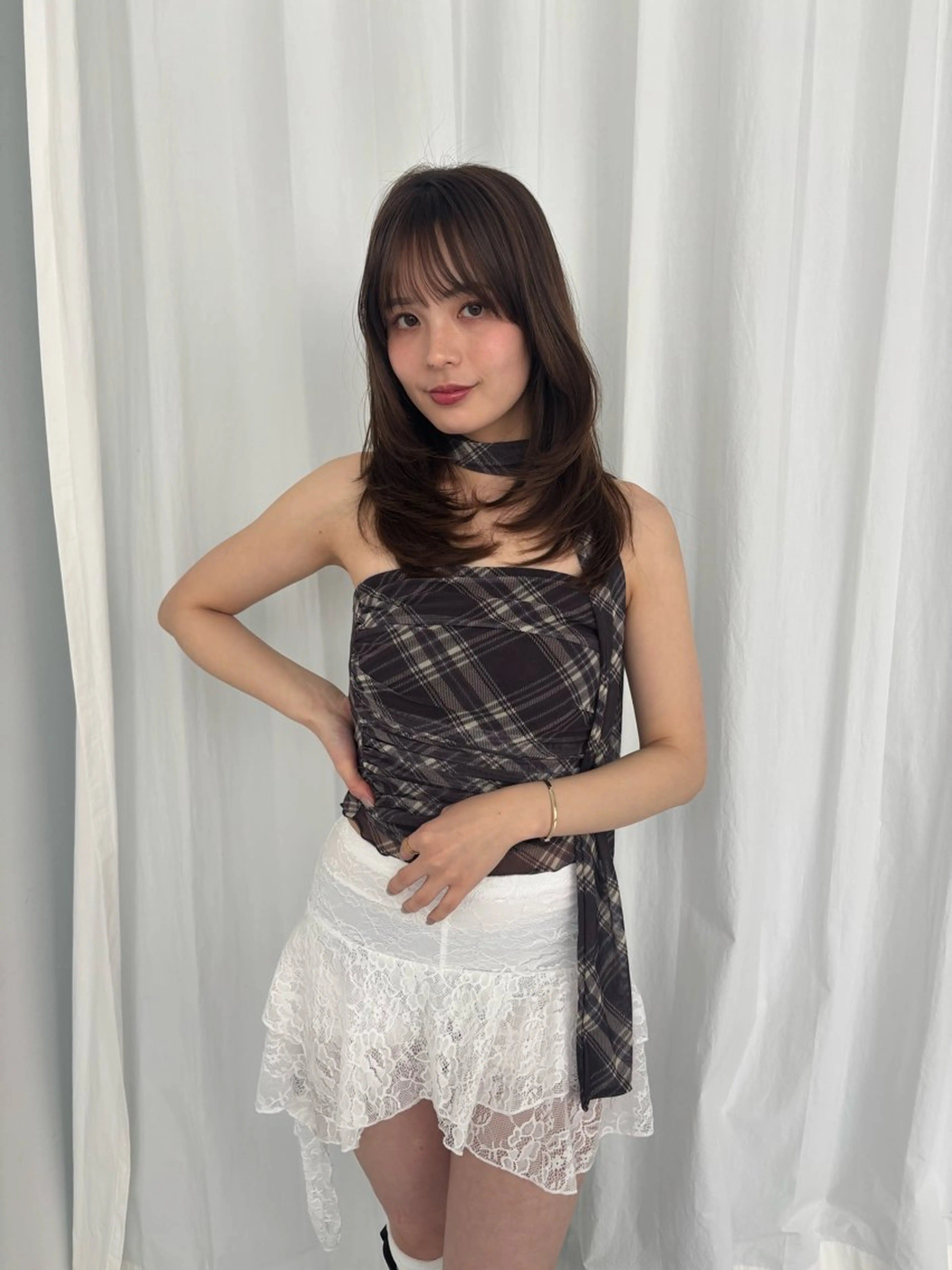 セミロング レイヤーカット カット ヘアカラー トリートメント レイヤーカット🎀 kanaのヘアスタイル