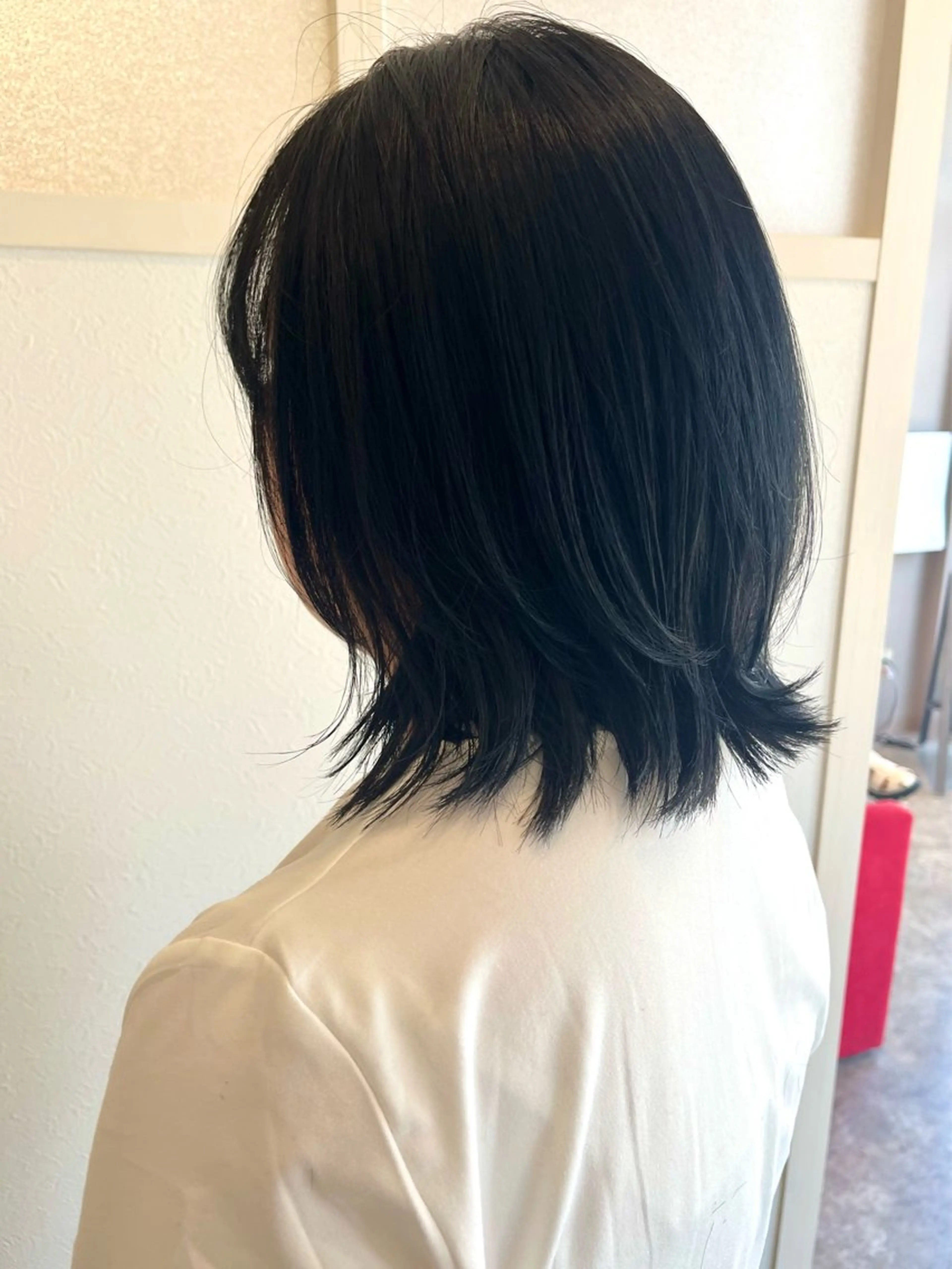 ミディアム カラー 黒髪 カット ヘアカラー 堀越 エリのヘアスタイル