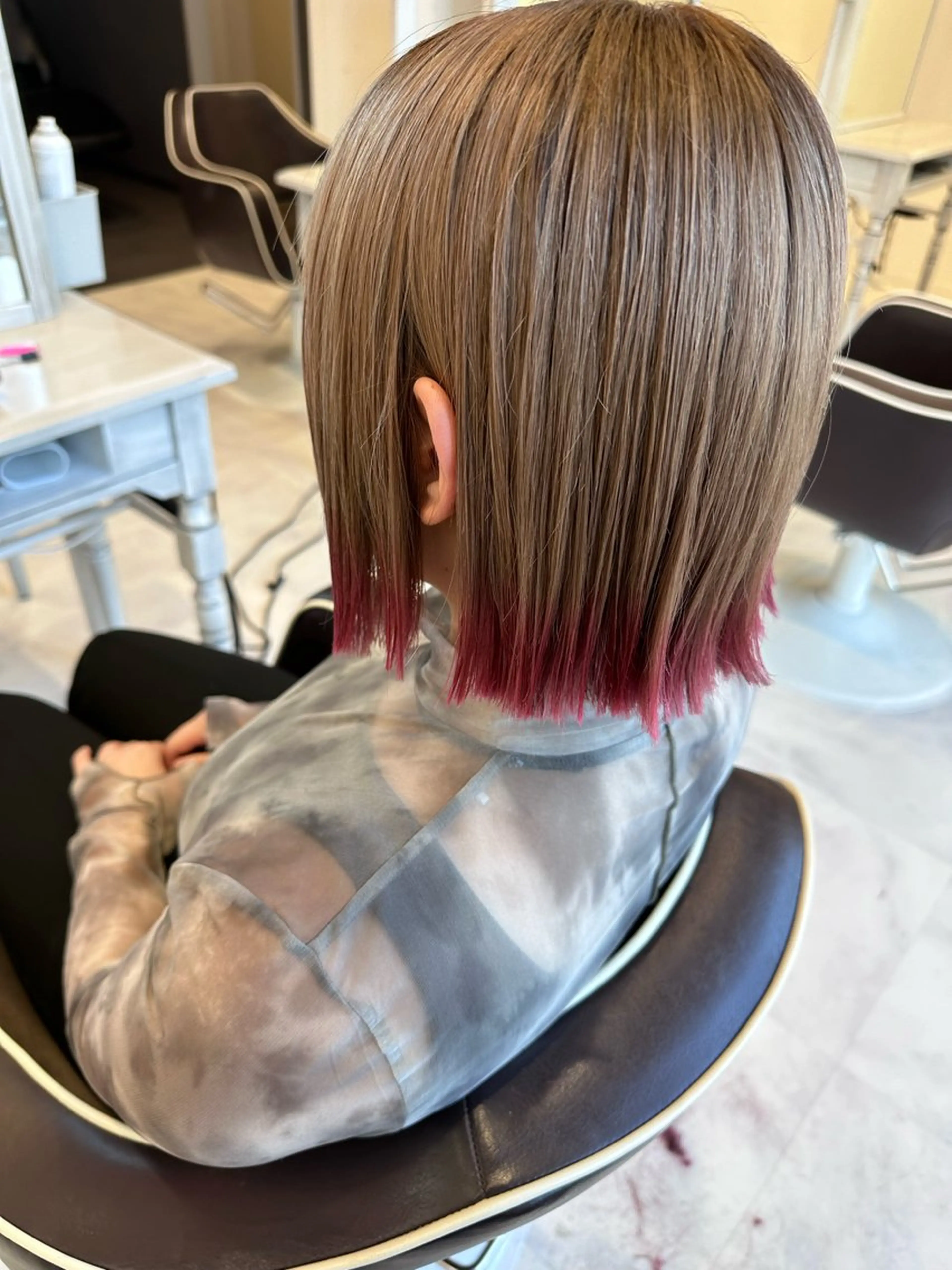 ミディアム カラー カット ヘアカラー トリートメント 💘韓国カラー💘 クルミのヘアスタイル