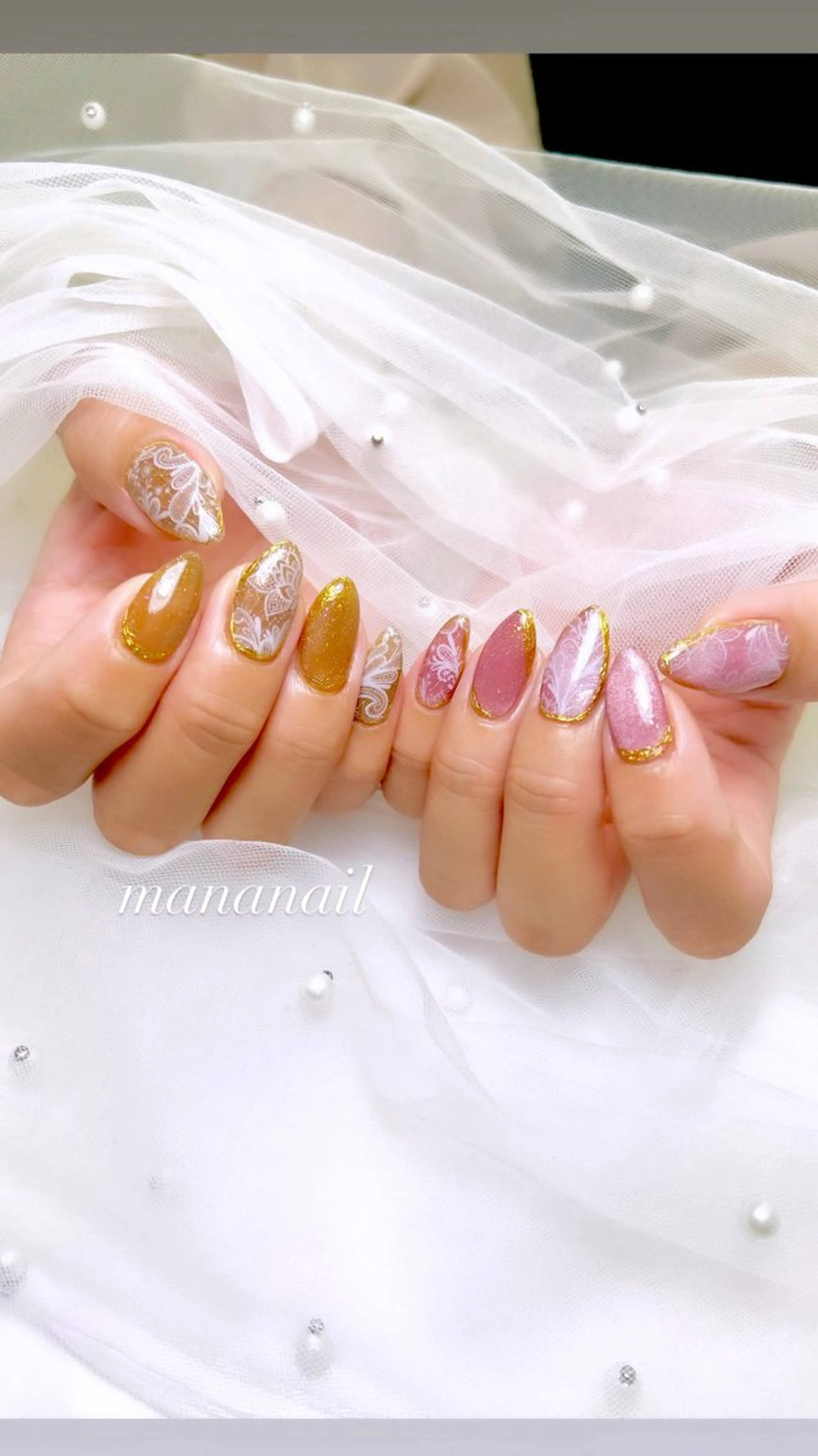 ネイル レース マグネットネイル mananail マナネイルのネイルデザイン