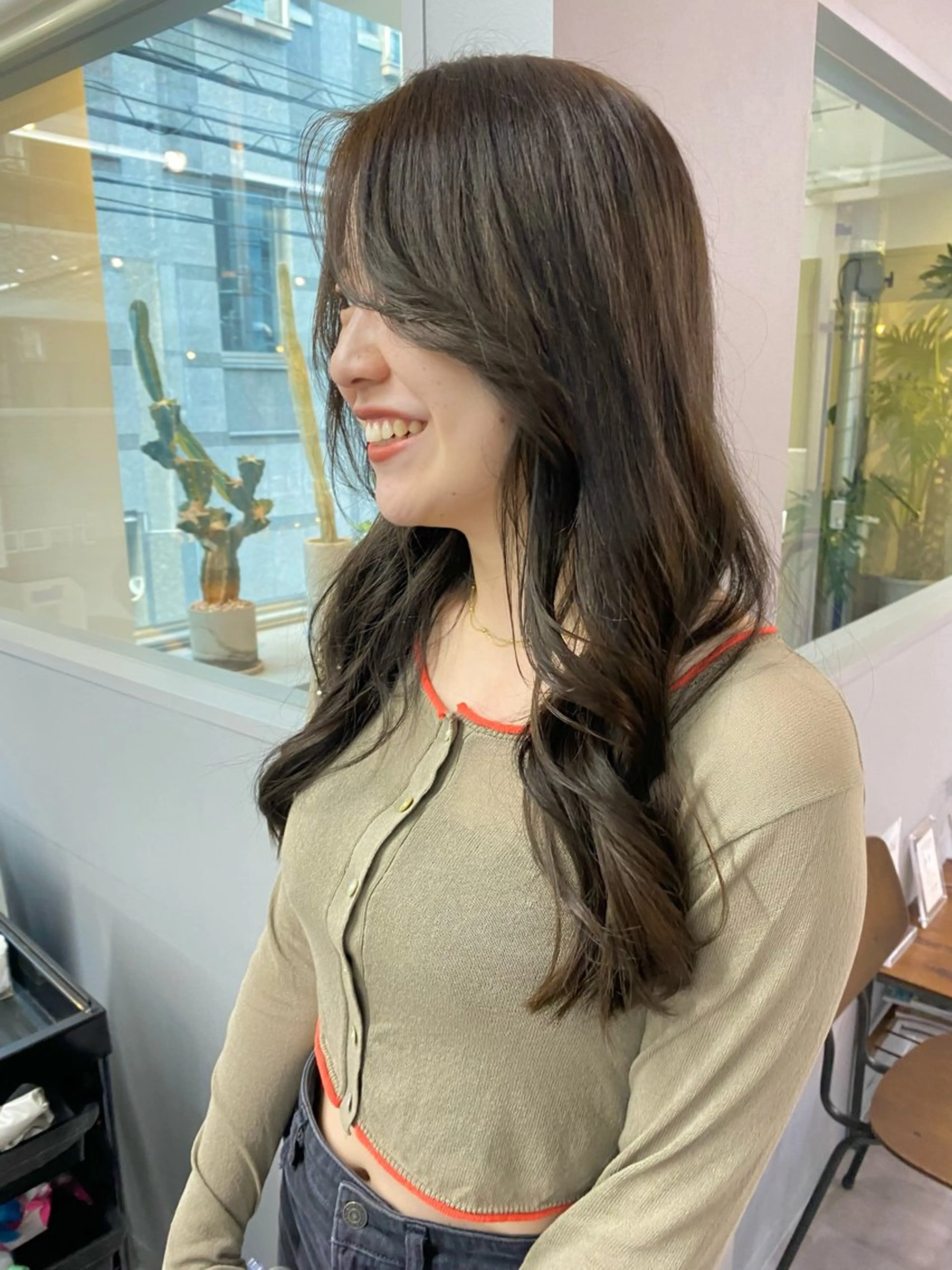 ロング カラー グレージュ きよはらちさき🍑 柔らかカラー🌱🫧のヘアスタイル