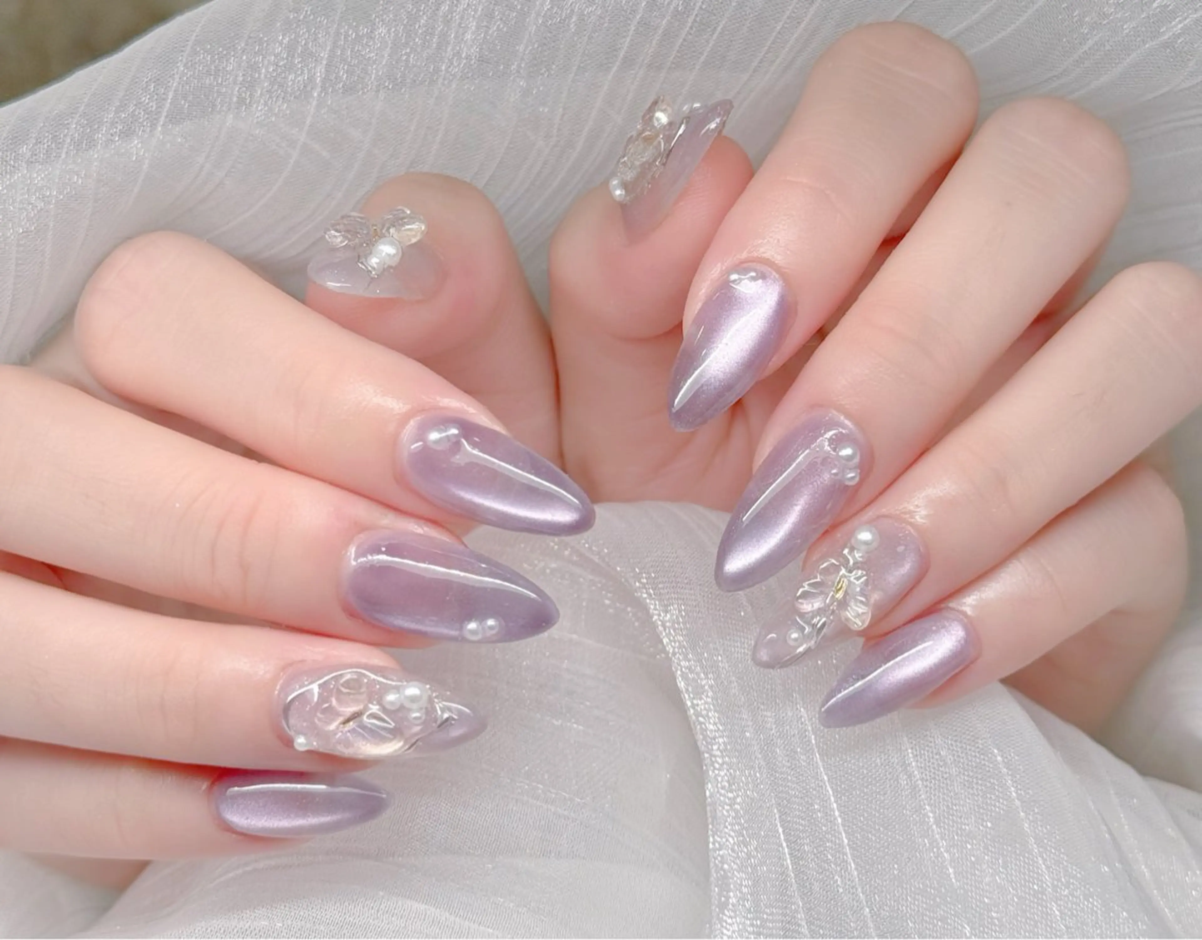 ネイル チークネイル フレンチネイル 韓国ネイル マグネットネイル ミラーネイル ハンドネイル MILO 168 池袋のネイルデザイン