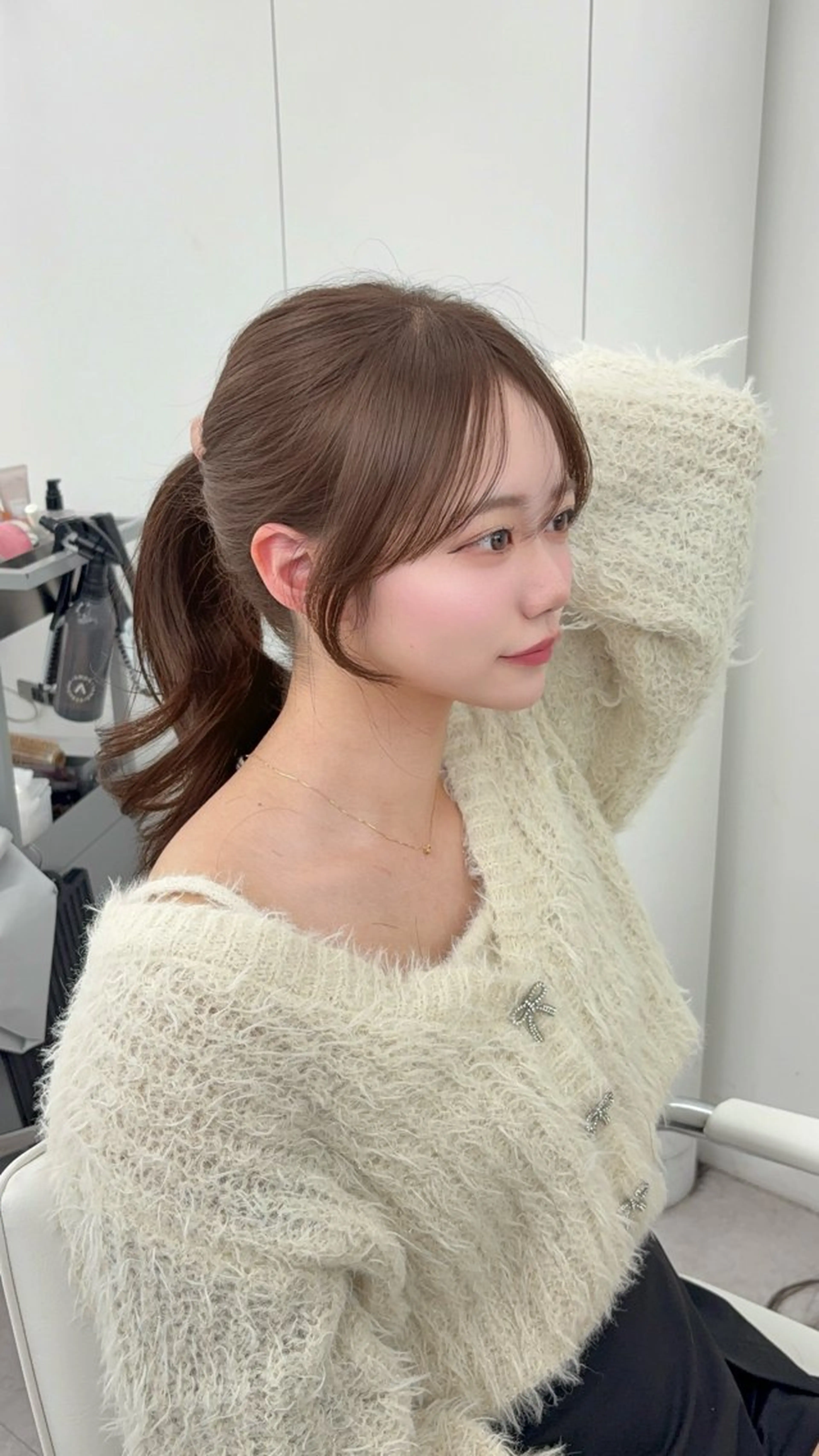 ロング カラー レイヤーカット 小顔カット カット ヘアカラー トリートメント 韓国ヘア/レイヤー/ 顔まわり足立遥奈のヘアスタイル