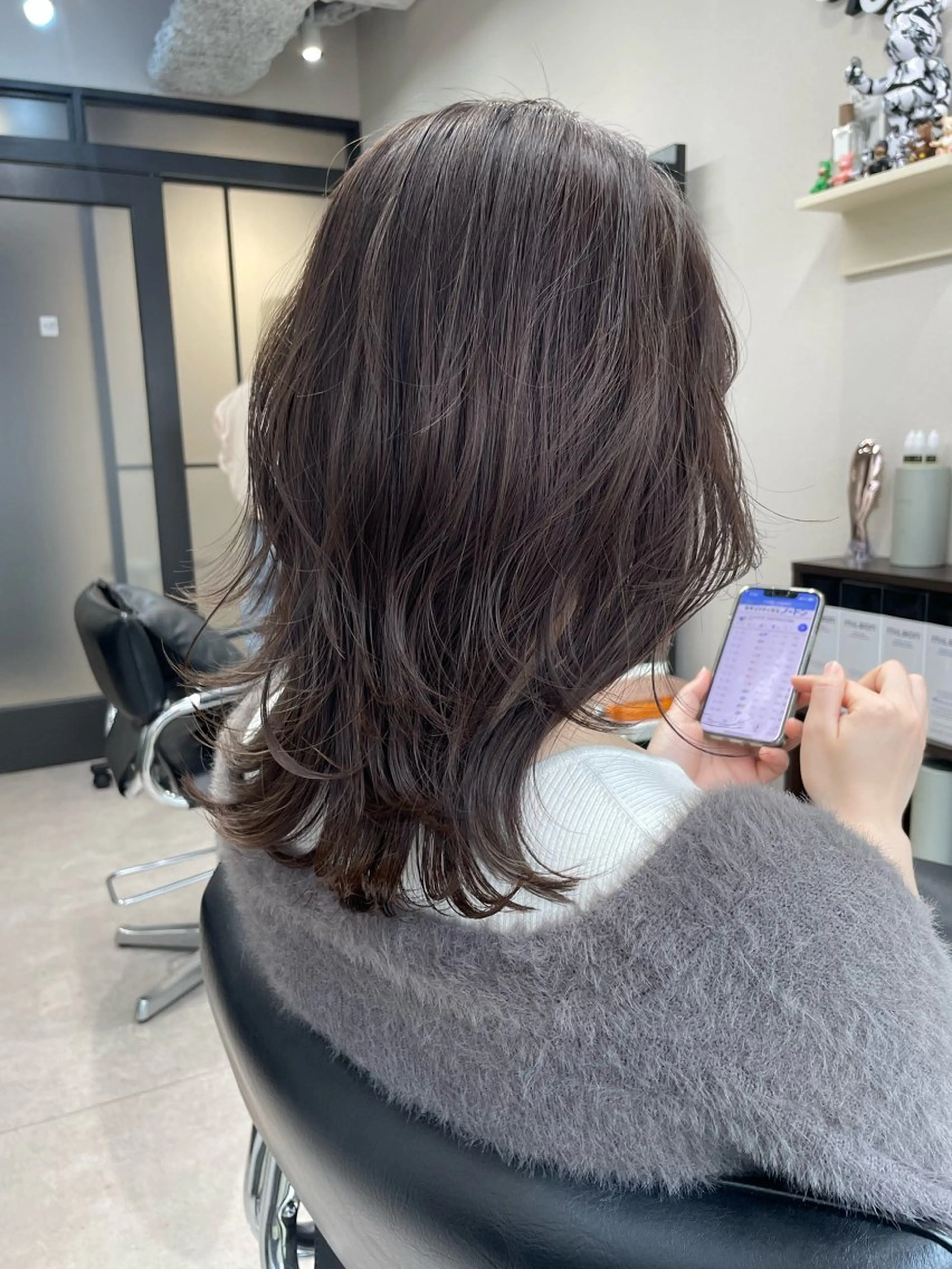 ミディアム カラー カット ヘアカラー トリートメント 髪質改善will hairdesignのヘアスタイル