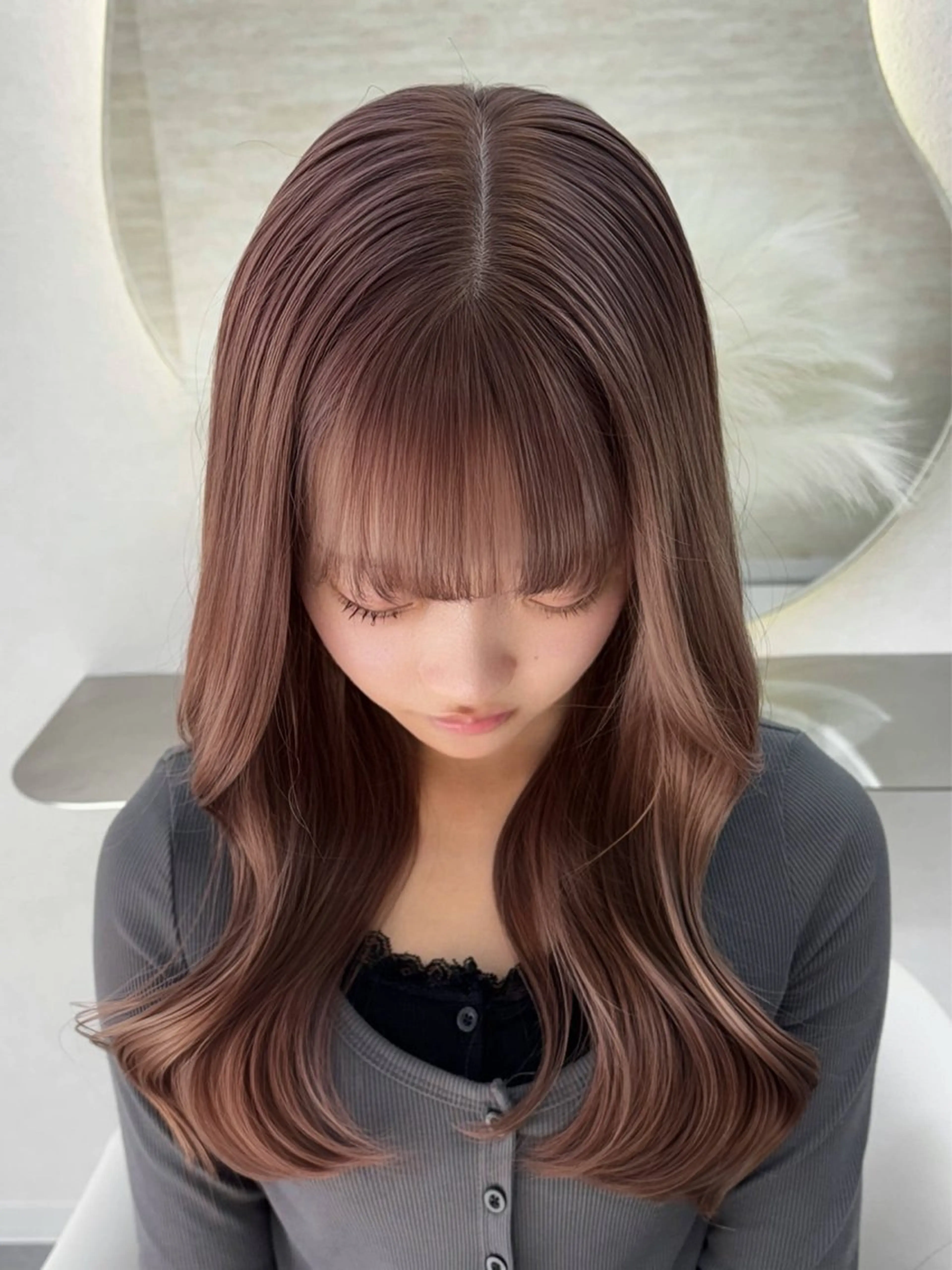 セミロング ヘアカラー トリートメント 🤍韓国風/艶髪🤍 鳥越美羽のヘアスタイル