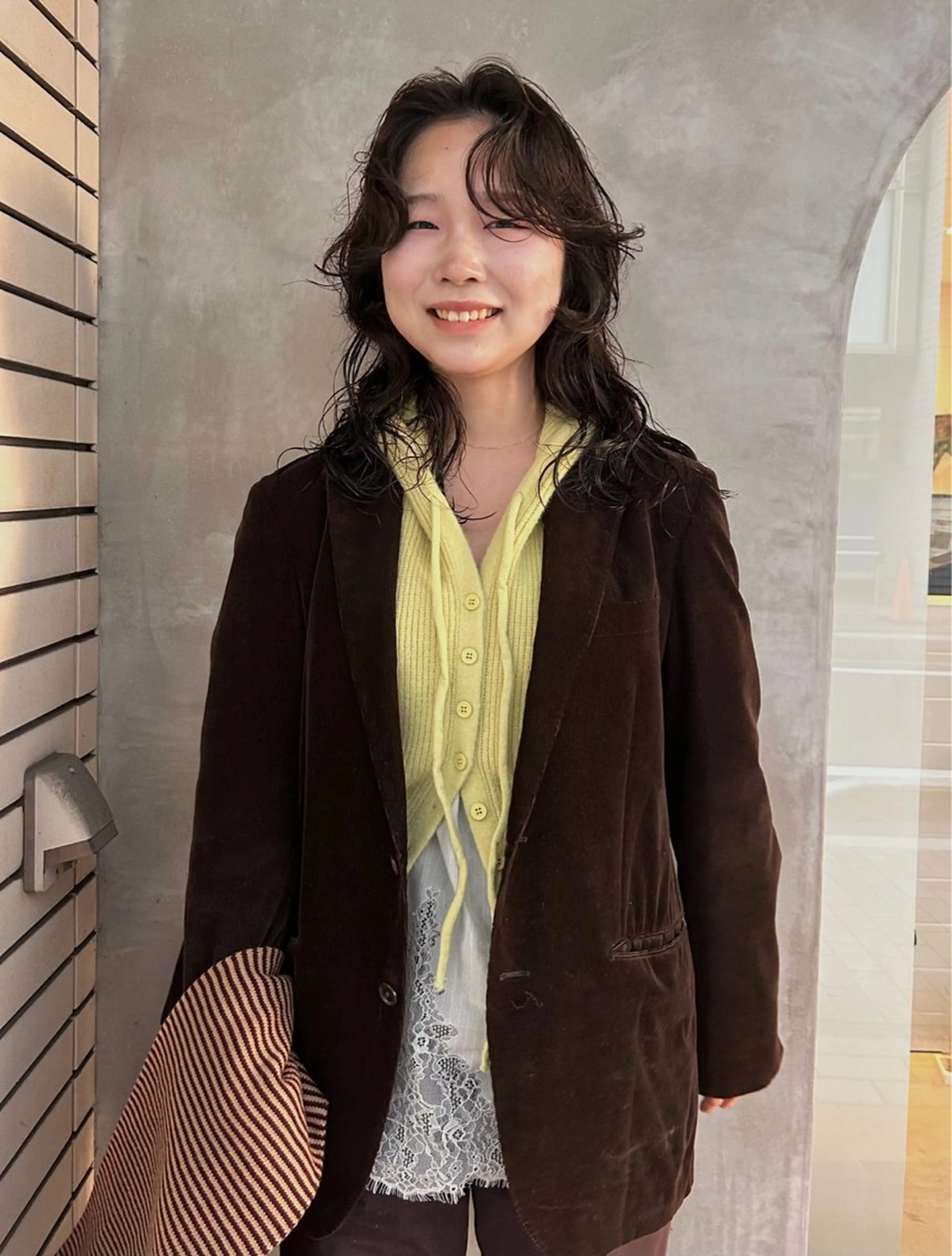 ミディアム カラー パーマ デザインカット/ パーマ/nanaのヘアスタイル