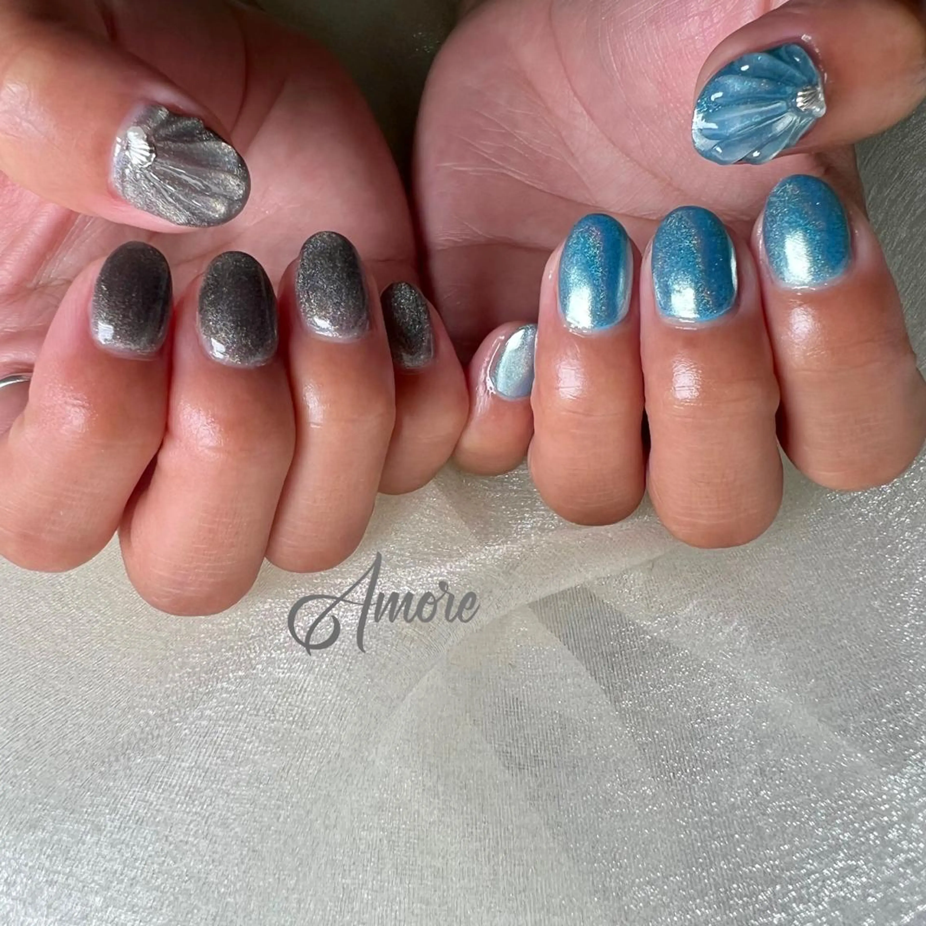 ネイル ジェルネイル 氷ネイル・うるうるネイル マグネットネイル ミラーネイル ニュアンスネイル You kyehwaのネイルデザイン