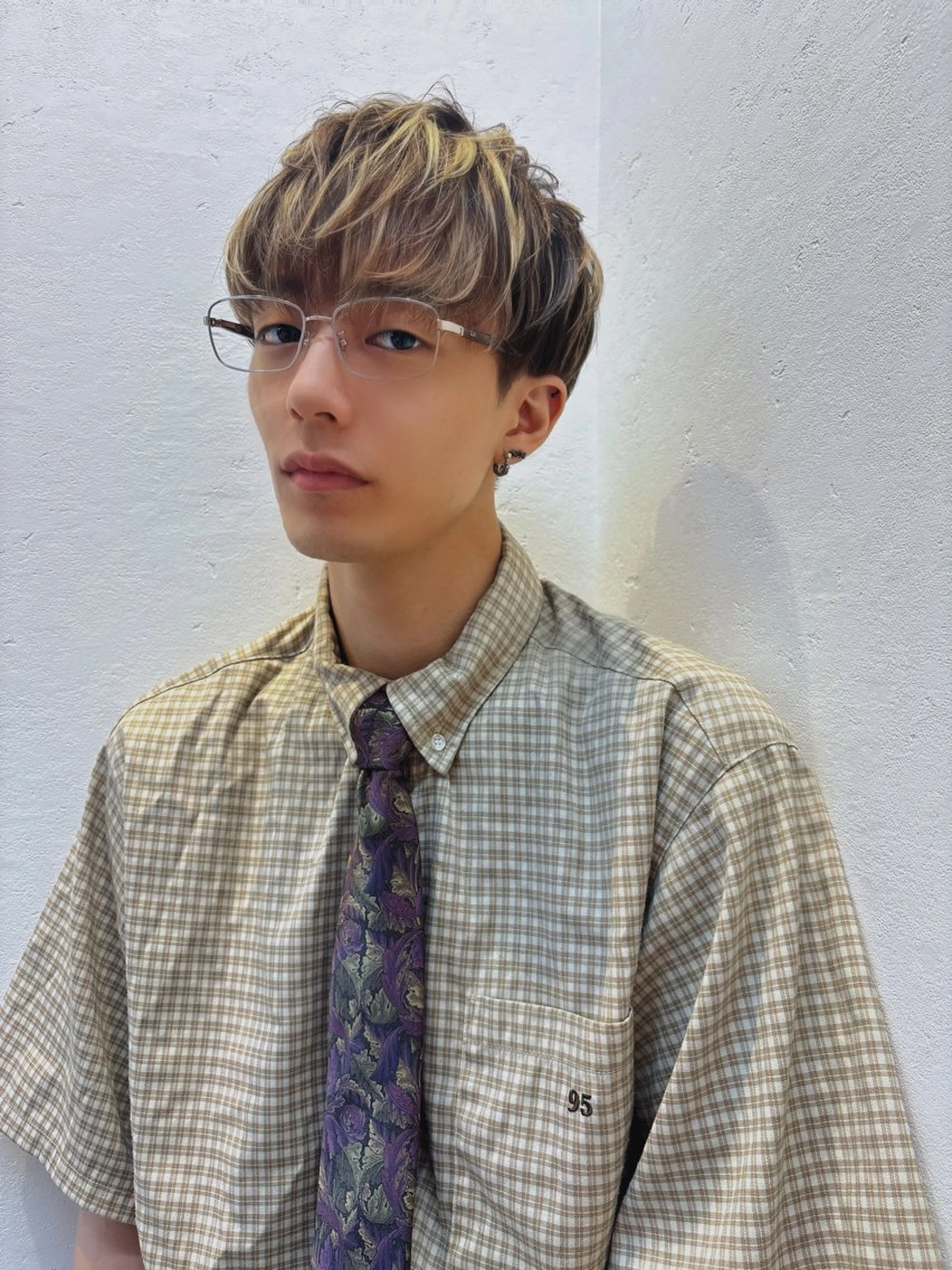 カラー メンズ メンズハイライト ハイライトカラー カット ヘアカラー レイヤーカット ♥kanaのヘアスタイル