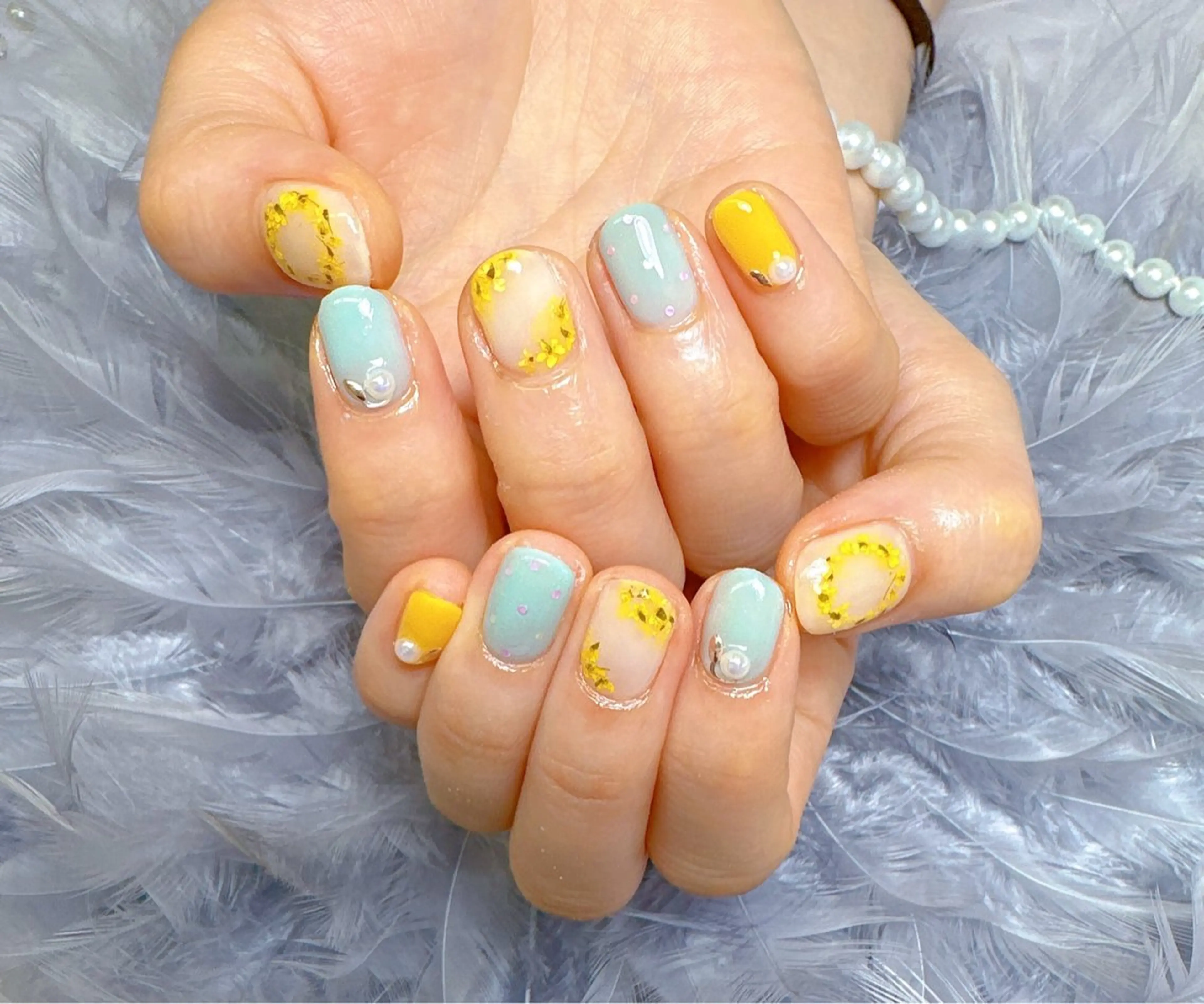 ネイル 春ネイル ハンドネイル Pretty Nail Salon     　(ジェル&ケア)所属・Pretty Nail Salonのネイルデザイン