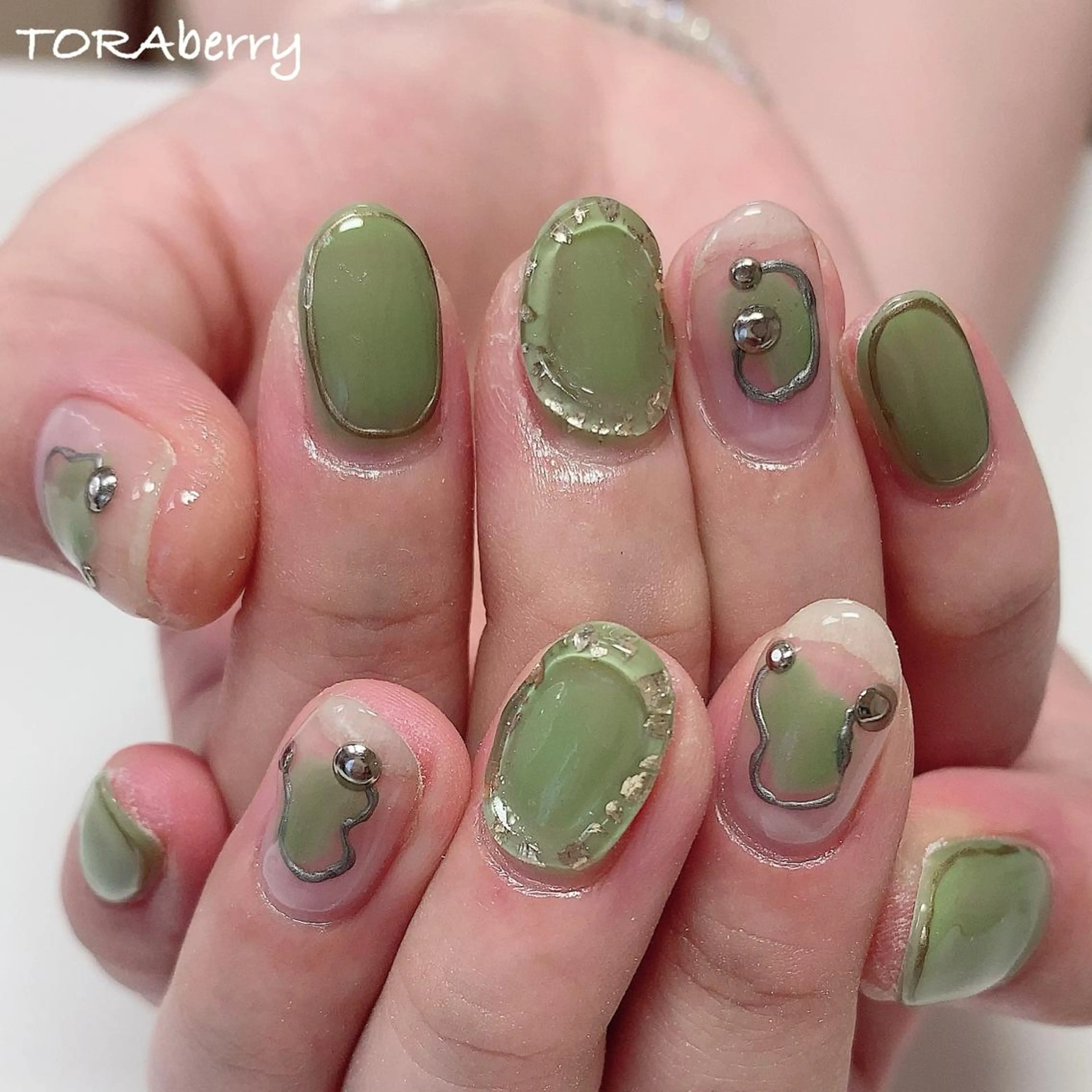 ネイル ピスタチオネイル ハンドネイル ネイリスト なつみのネイルデザイン