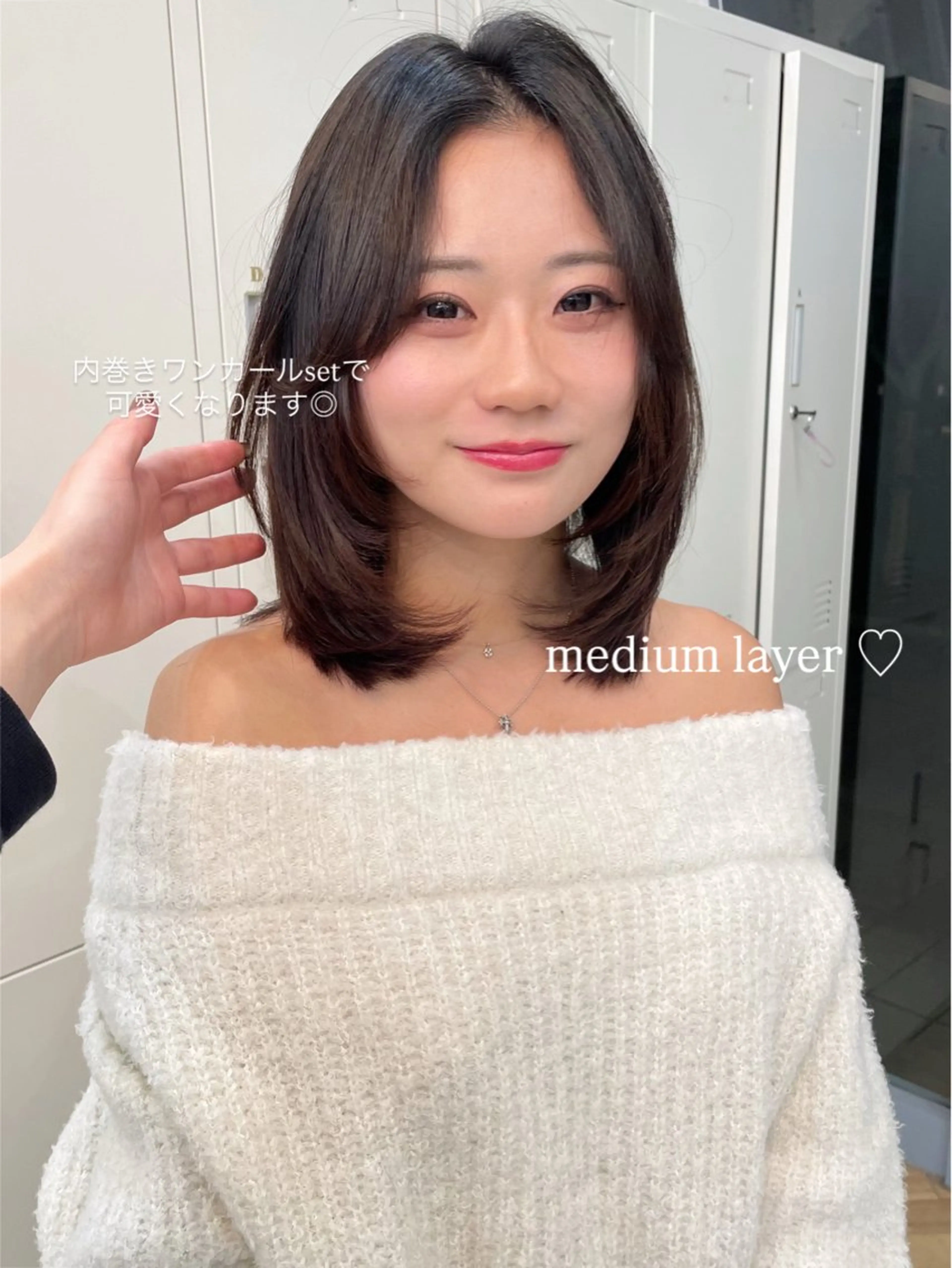 ミディアム ミディアムレイヤー レイヤーカット ROMMY.所属・ナカノユウ/本厚木/ レイヤーカットのヘアスタイル