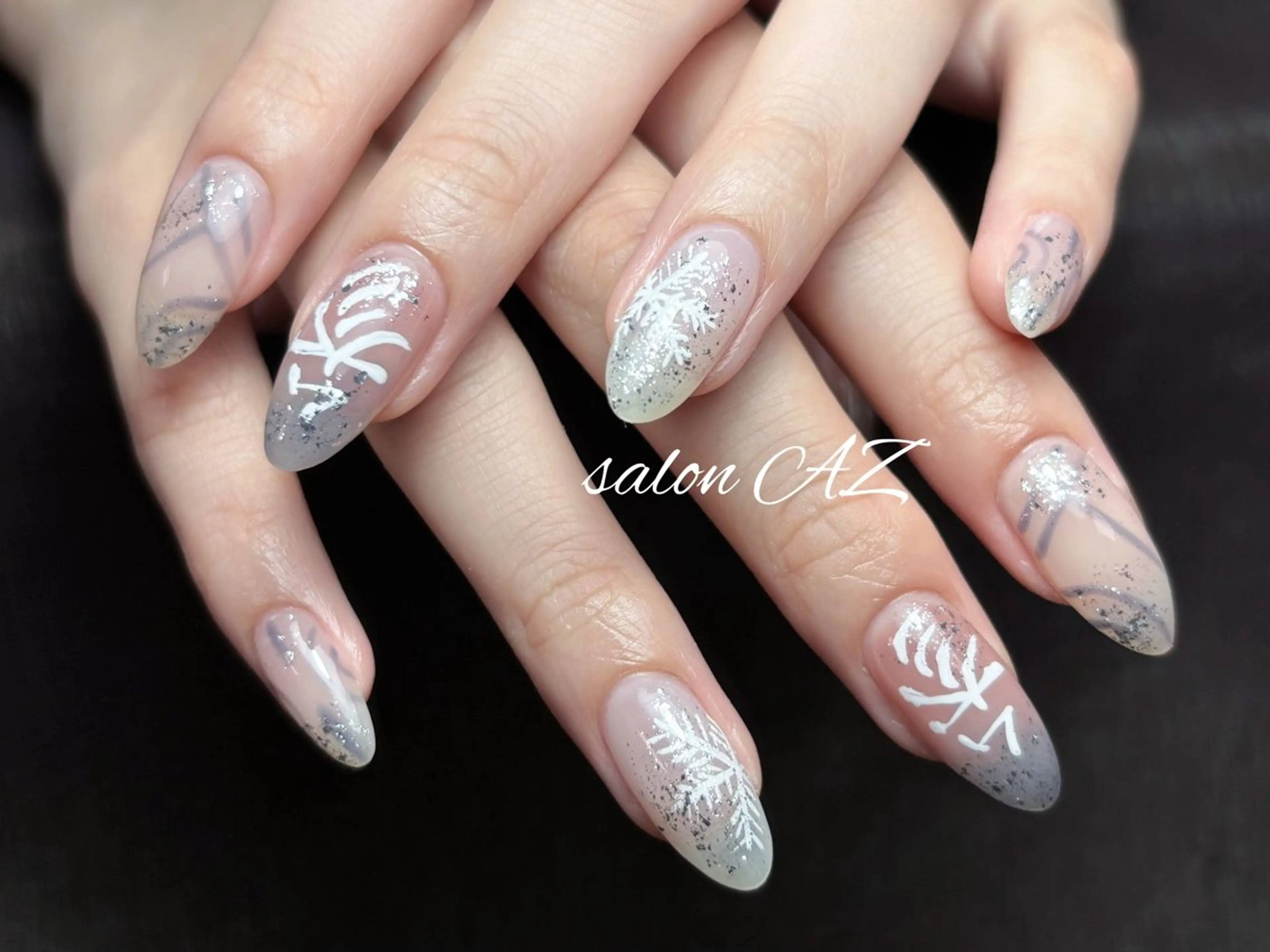 ネイル アートネイル 長さ出し フットネイル フレンチネイル ジェルネイル salon AZのネイルデザイン