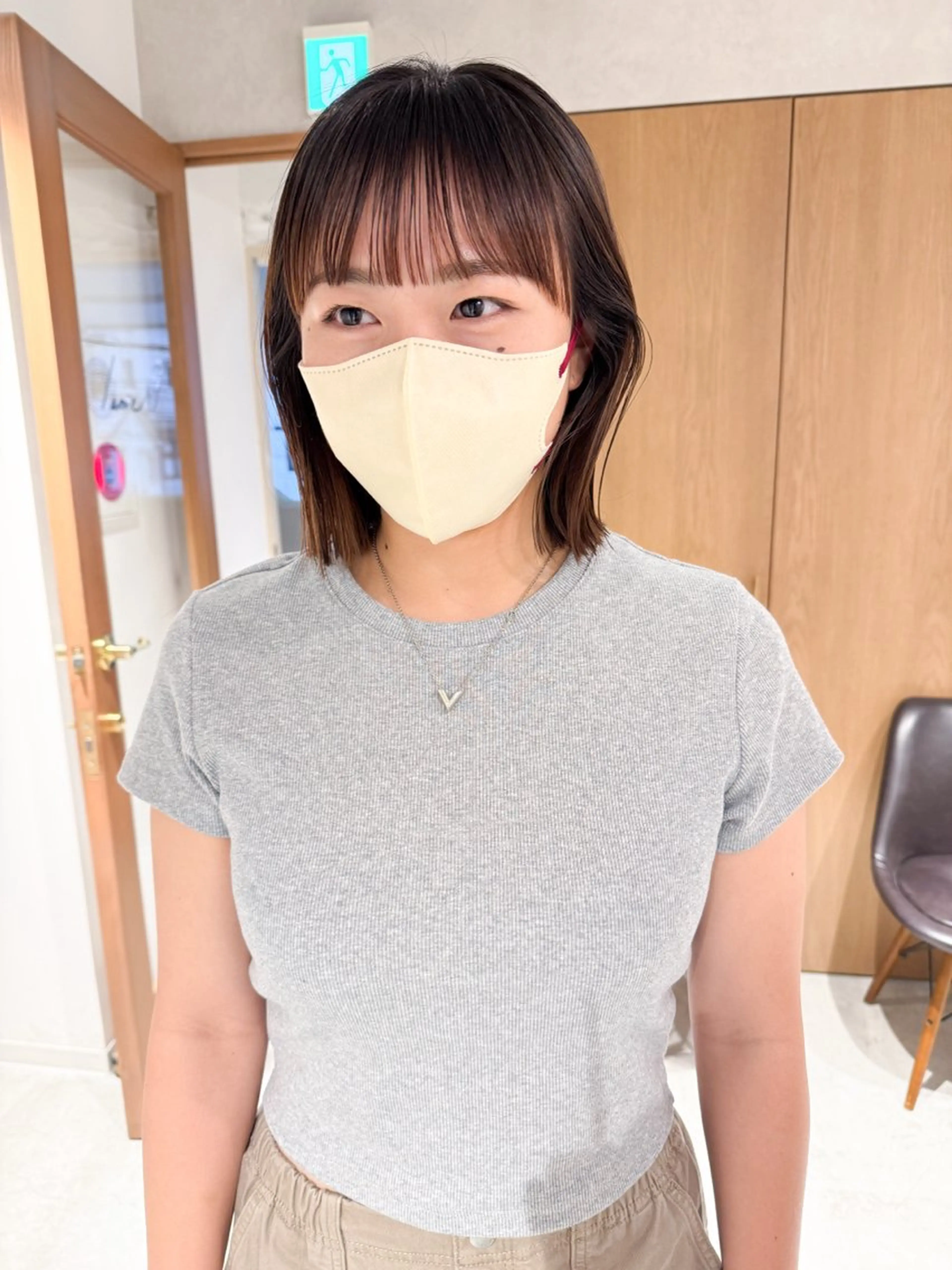 ミディアム カット 縮毛矯正 トリートメント 似合わせぷつっとボブ 縮毛矯正 久保田彩菜のヘアスタイル