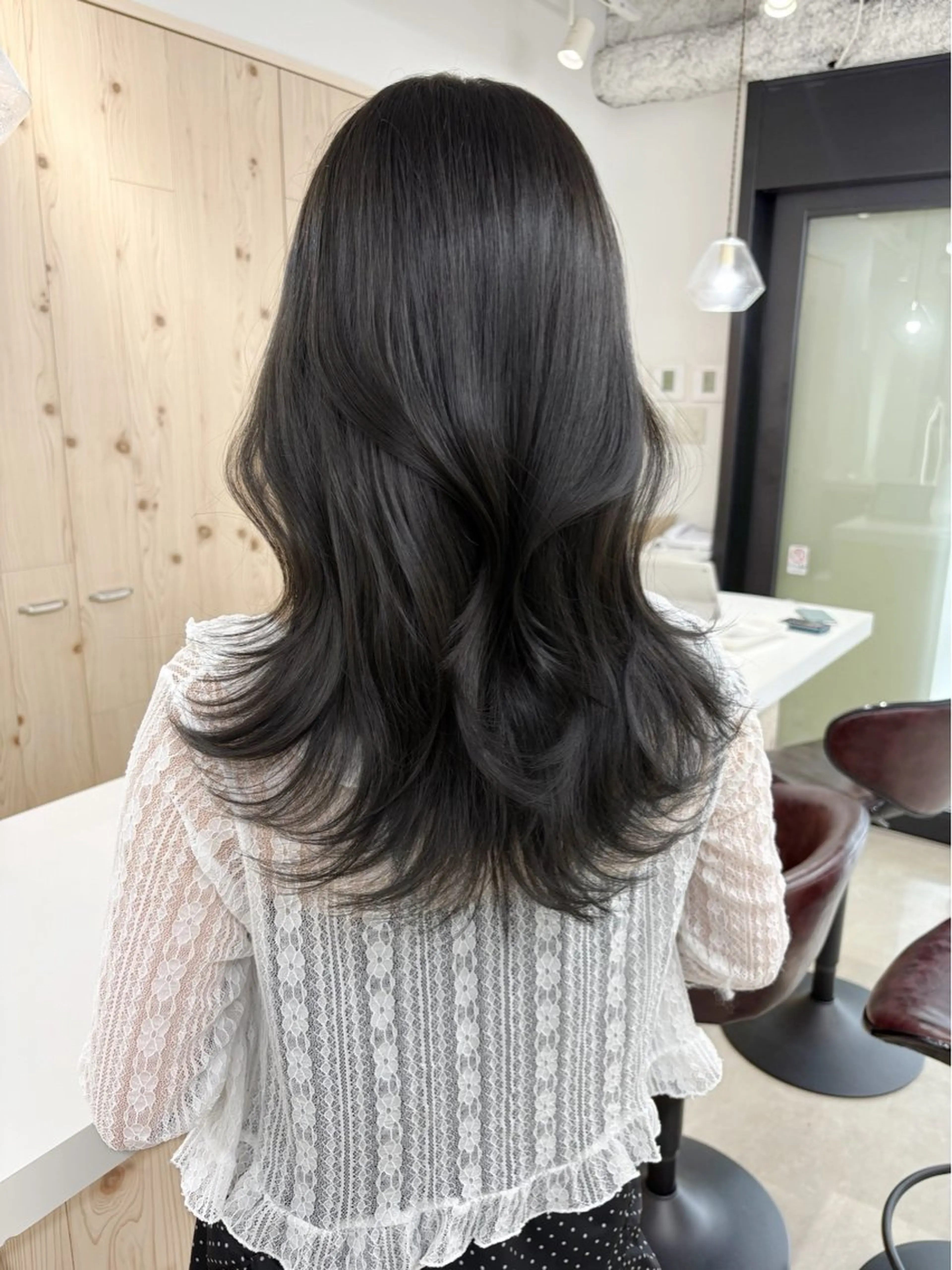 セミロング カラー カット ヘアカラー トリートメント ヘアセット 新宿/韓国ヘア/ 髪質改善ストレートのヘアスタイル