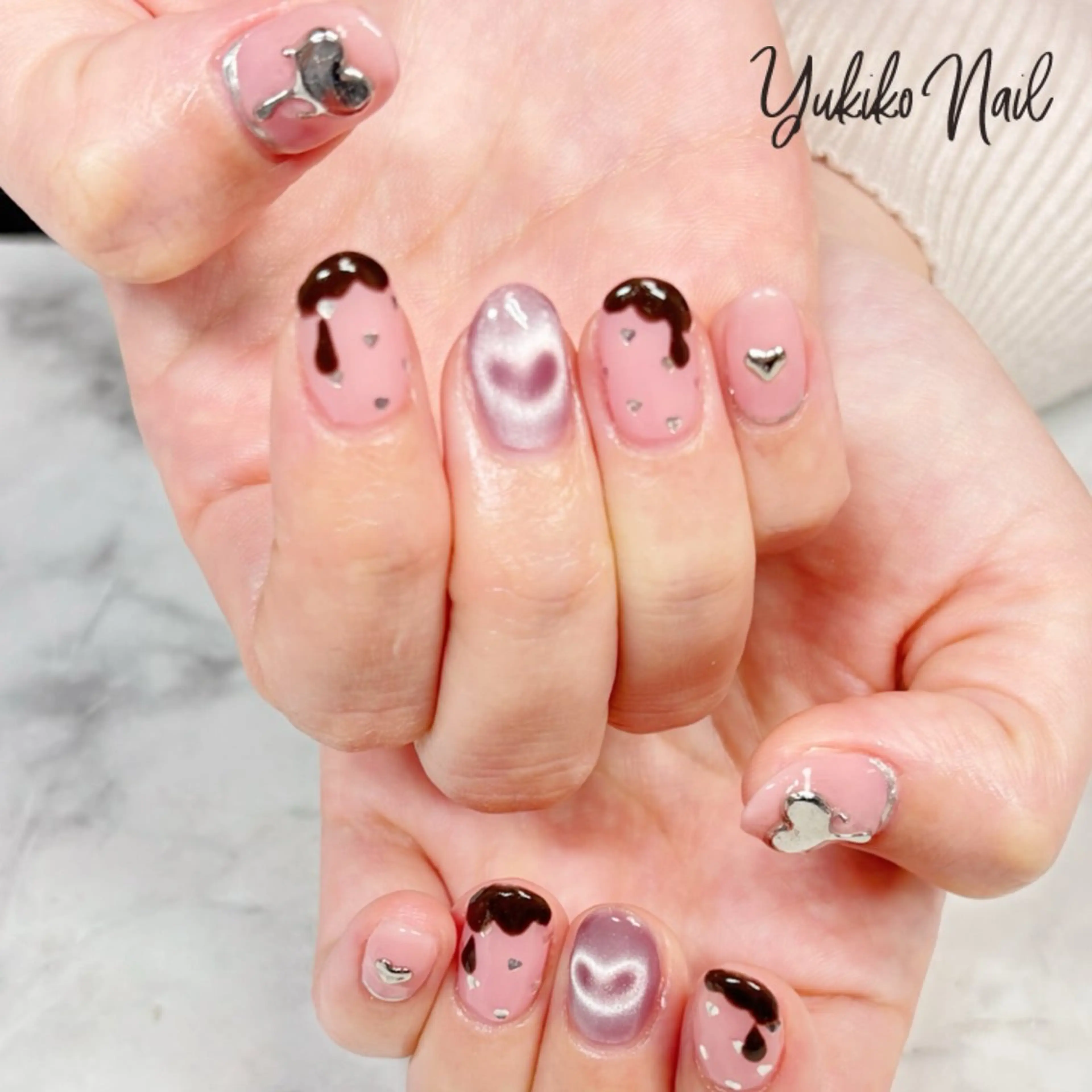 ネイル ハート バレンタイン ユキコ ネイルのネイルデザイン