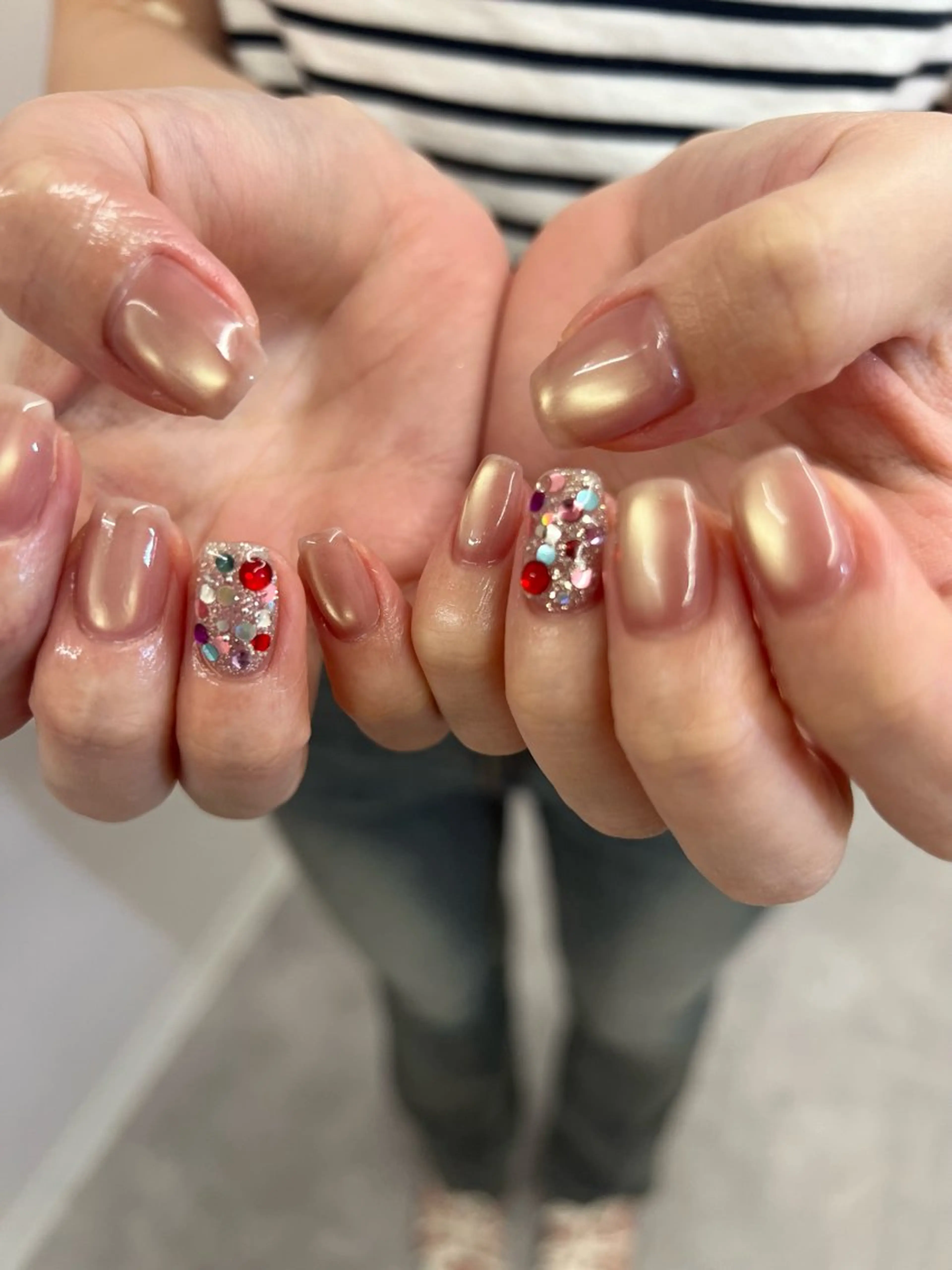 ネイル ジェルネイル キラキラネイル マグネットネイル ニュアンスネイル パラジェル ハンドネイル ハンドケア Bana_ Nailのネイルデザイン