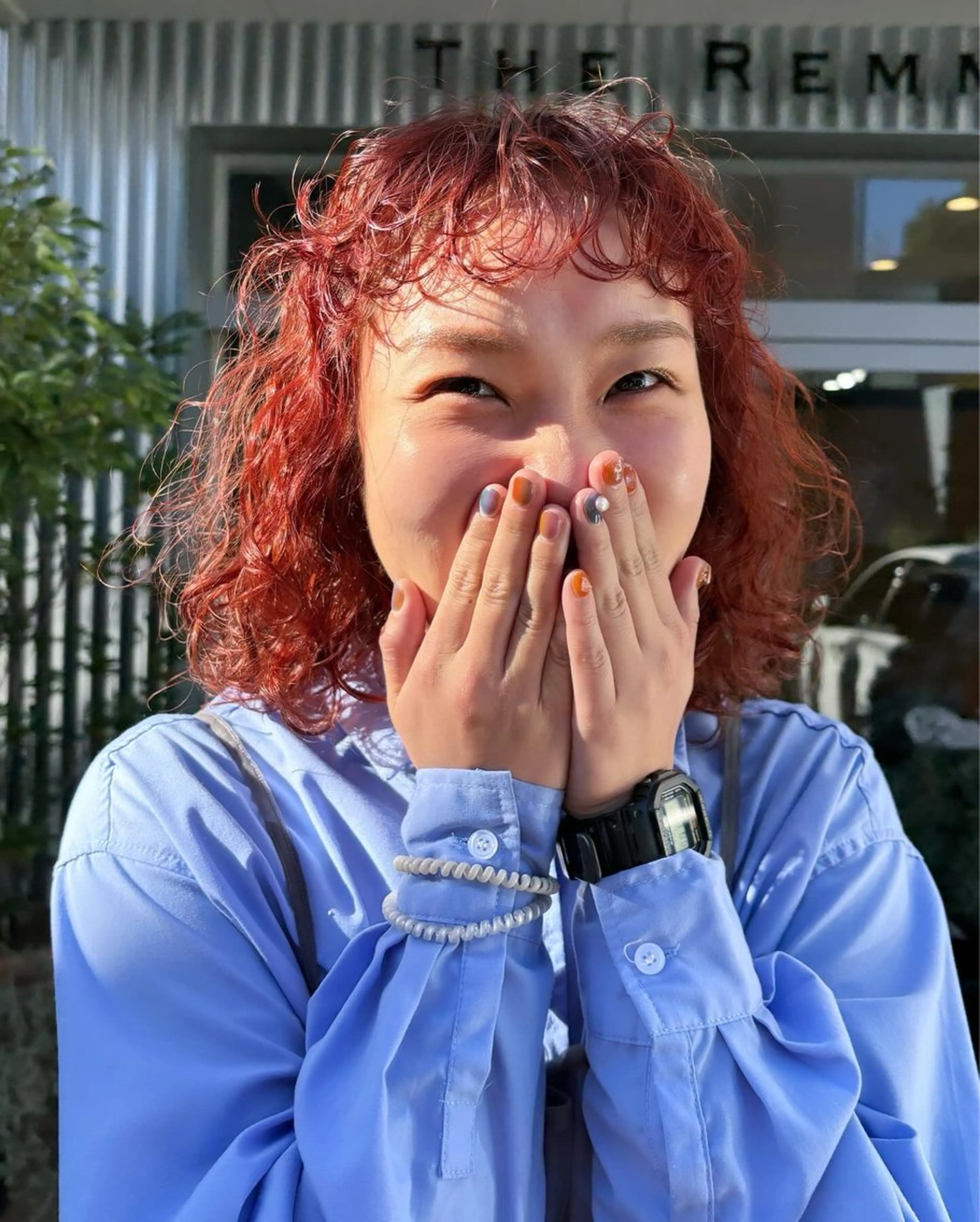 ミディアム カラー パーマ しの　ゆきの THE REMMYのヘアスタイル