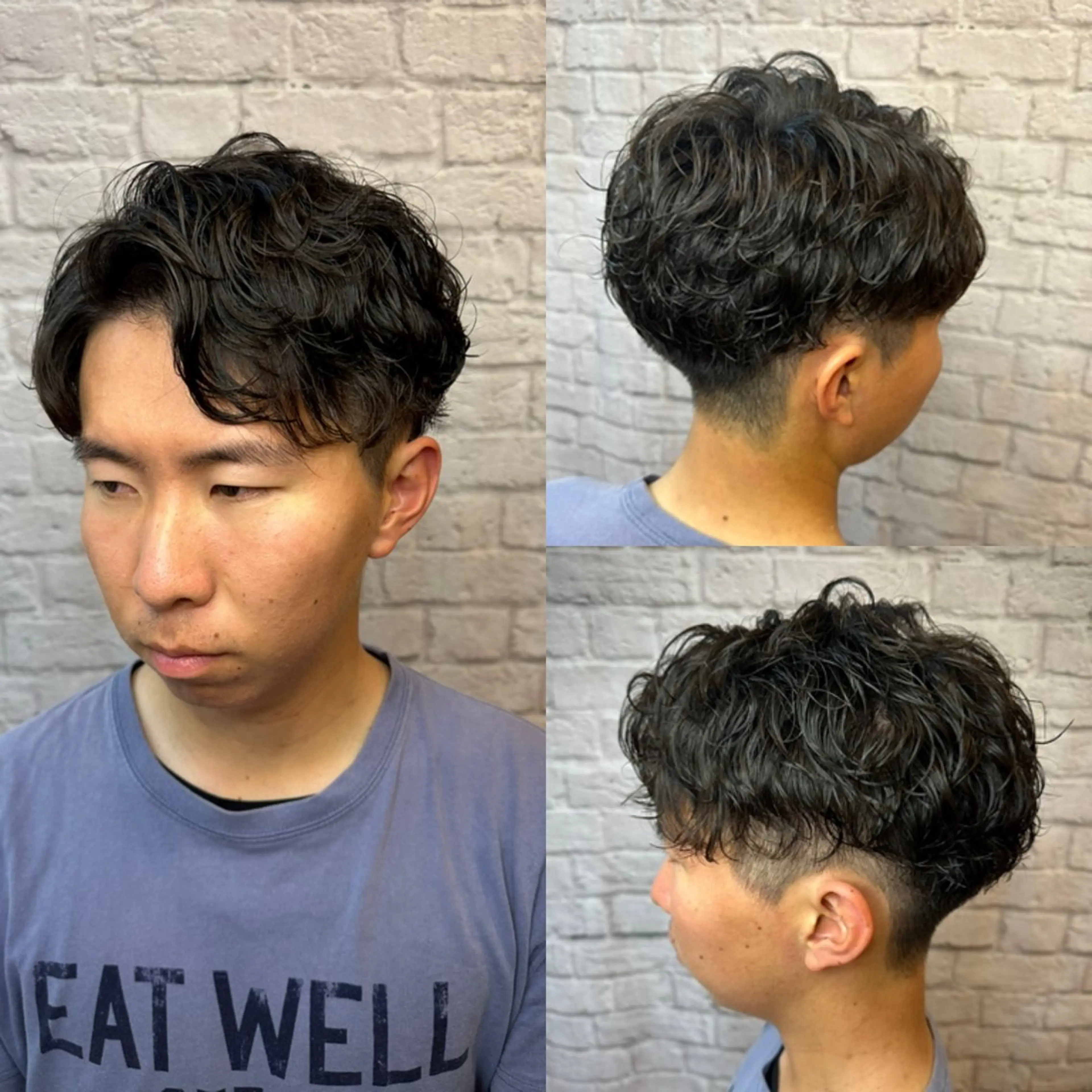 ショート パーマ メンズ ビジネス フェードカット メンズパーマ スパイキーショート 波巻きパーマ 💈メンズパーマ 💈/小野田悠希のヘアスタイル