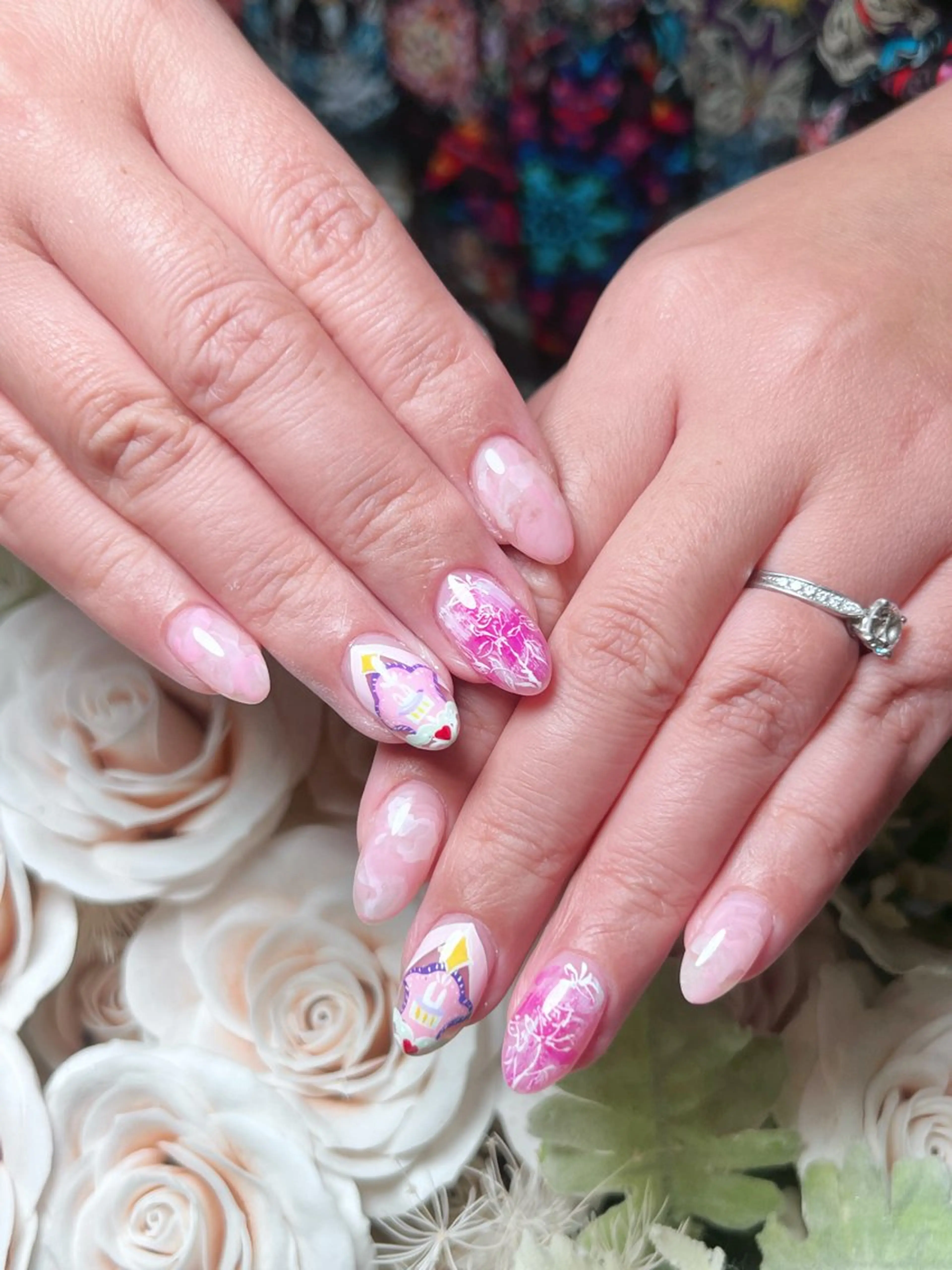 ネイル 成人式 ロングネイル マグネットネイル 持ち込み ワンカラーネイル ハンドネイル Painty所属・Painty nailのネイルデザイン