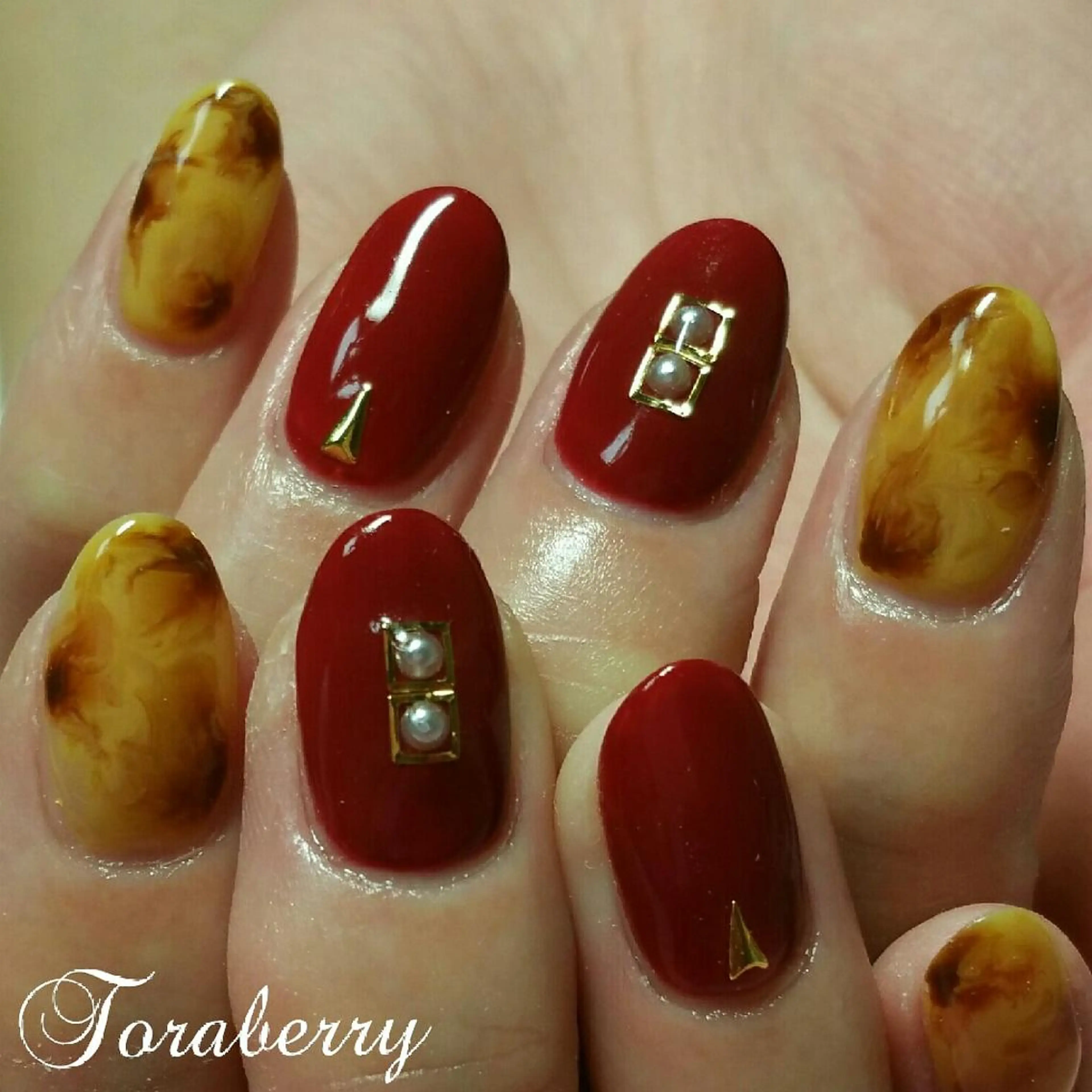 ネイル べっ甲ネイル ハンドネイル ネイリスト なつみのネイルデザイン