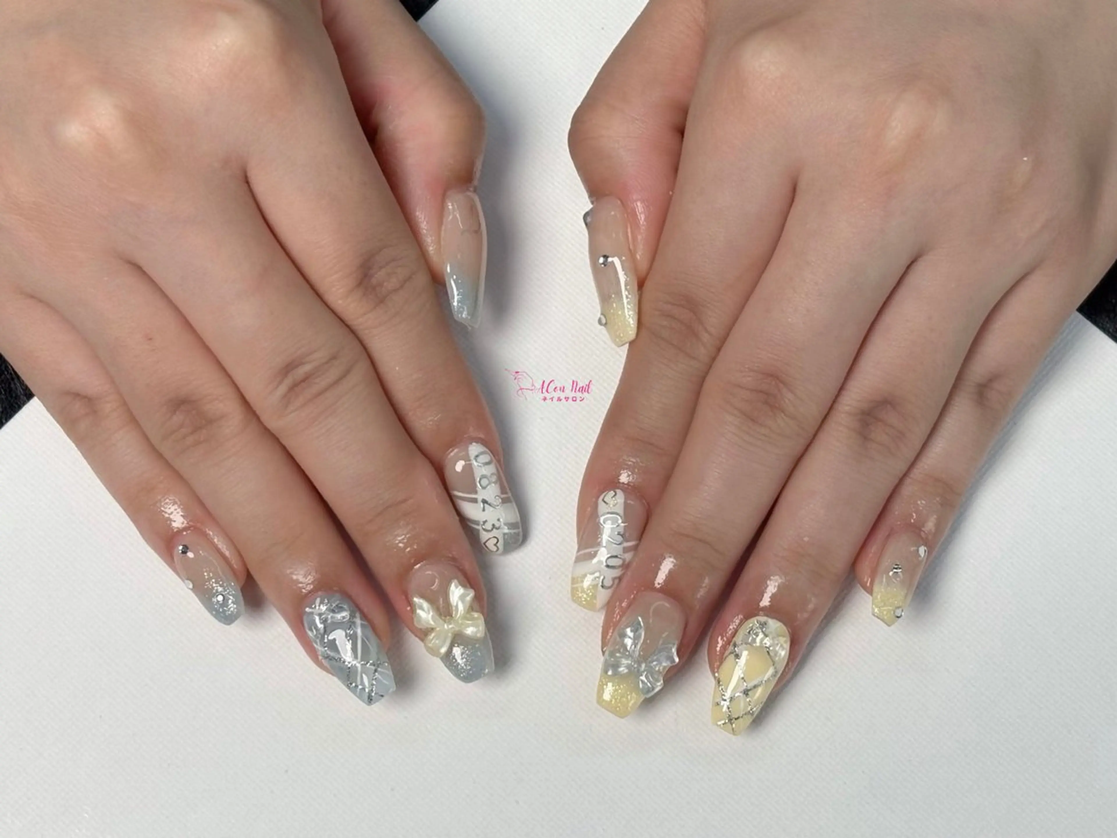 ネイル 桜ネイル 長さ出し フラワーネイル フレンチネイル ジェルネイル ハンドネイル AConNailSalon所属・ACon NailSalonのネイルデザイン
