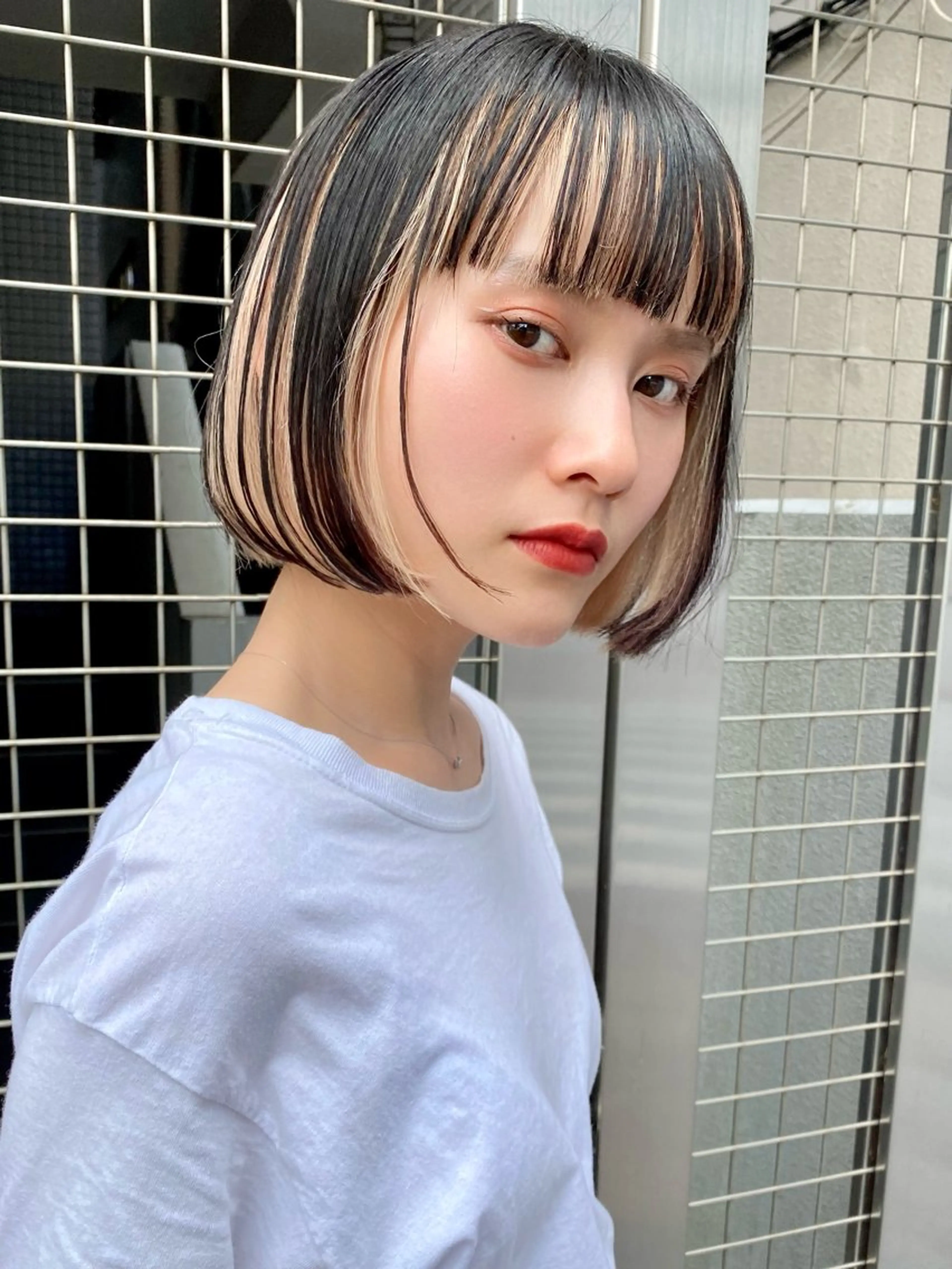 ショート カラー レイヤー/韓国/ 顔周り/しんやのヘアスタイル