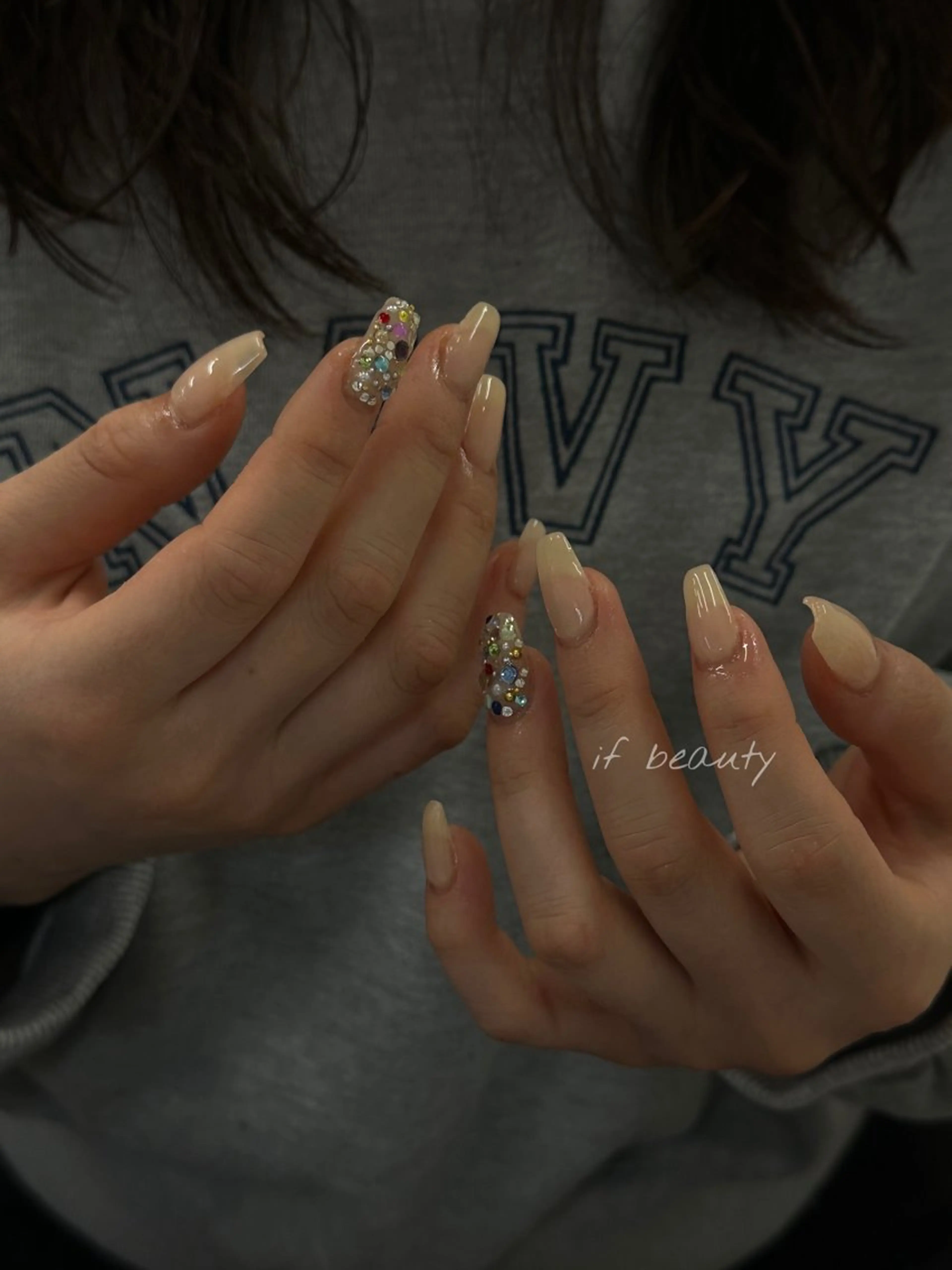 ネイル アートネイル ジェルネイル グラデーション パラジェル ワンホンネイル ハンドネイル if Hair＆Nail Salon所属・IKA /海外ネイル /個性派/ワンホンのネイルデザイン