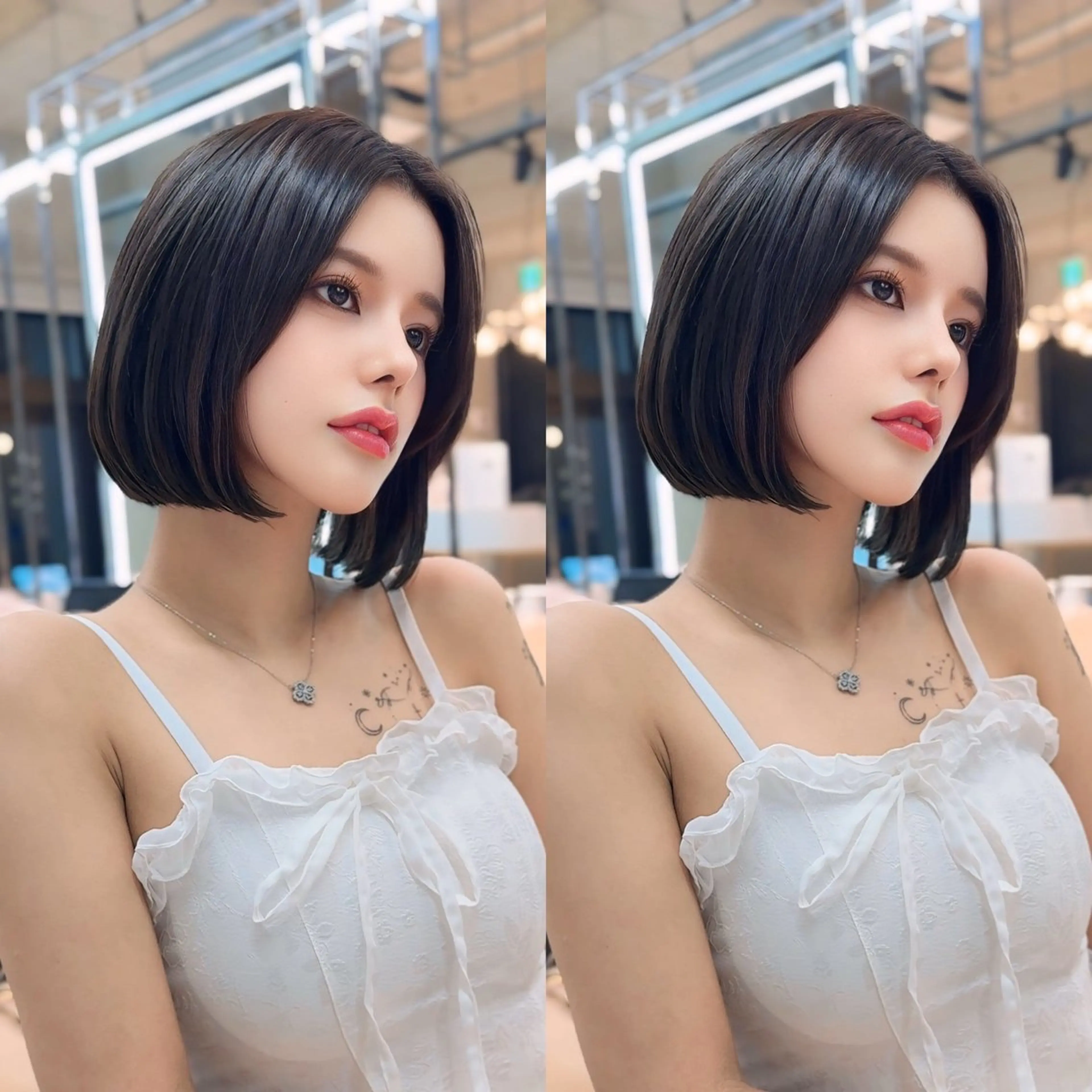 ミディアム カット ヘアカラー 縮毛矯正 トリートメント ✨髪質改善特化✨副 店長椎葉信乃介のヘアスタイル