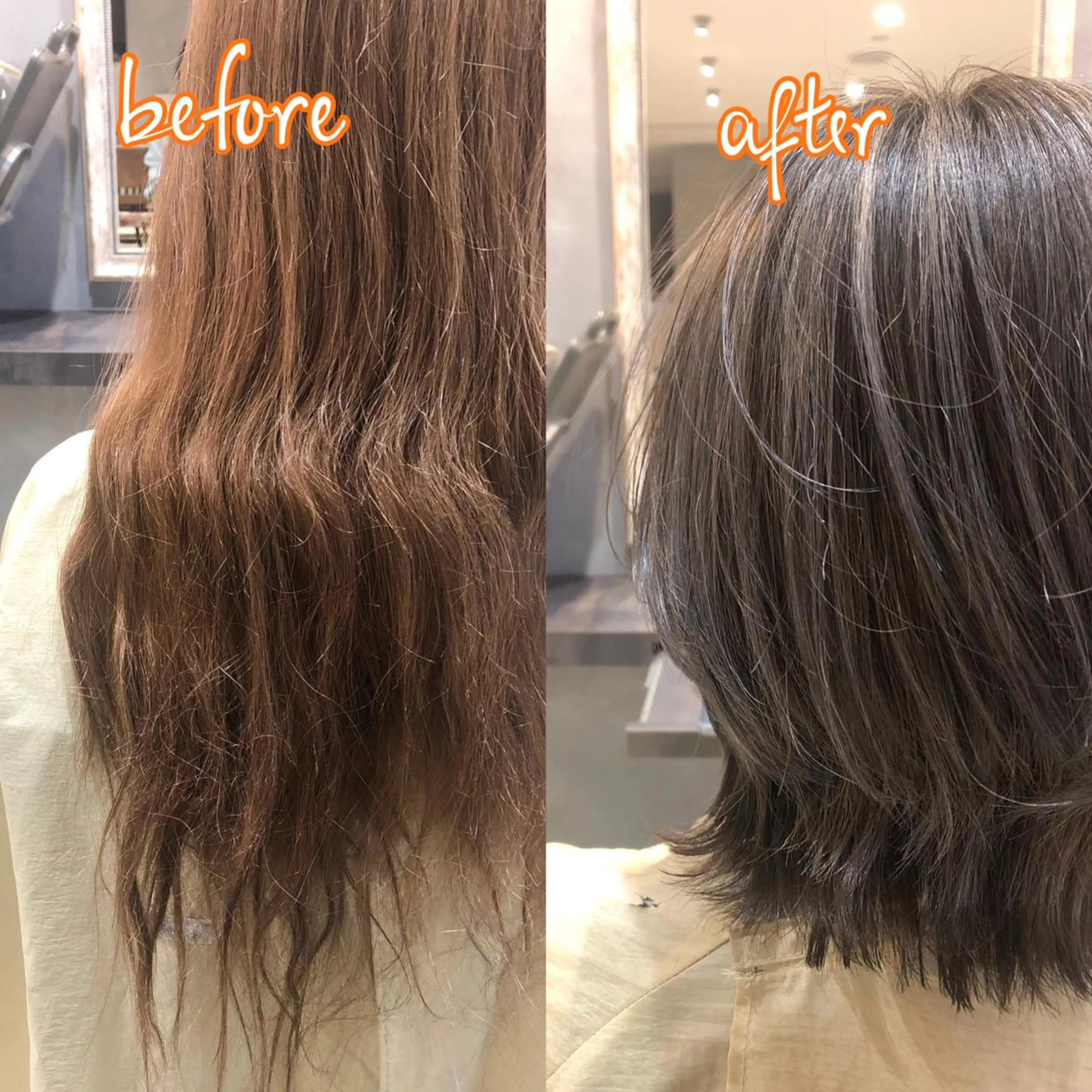 ミディアム アイスグレージュ ハイライト ウルフカット 長谷川 沙紀のヘアスタイル