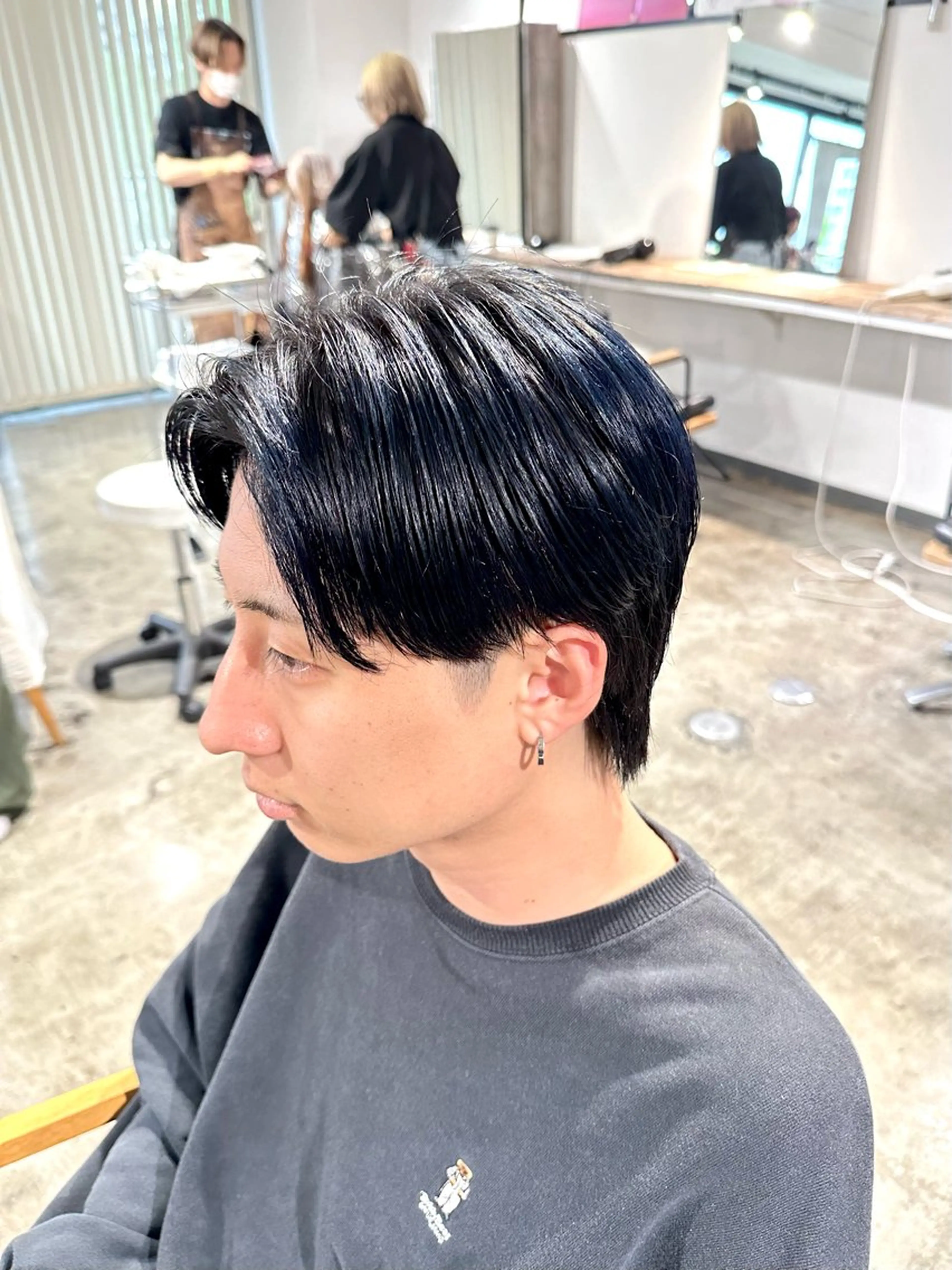 メンズ メンズブリーチ センターパート メンズパーマ メンズウルフカット ウルフカット カット ヘアカラー トリートメント 骨格補正施術/メンズ 専門美容師/YUYAのヘアスタイル