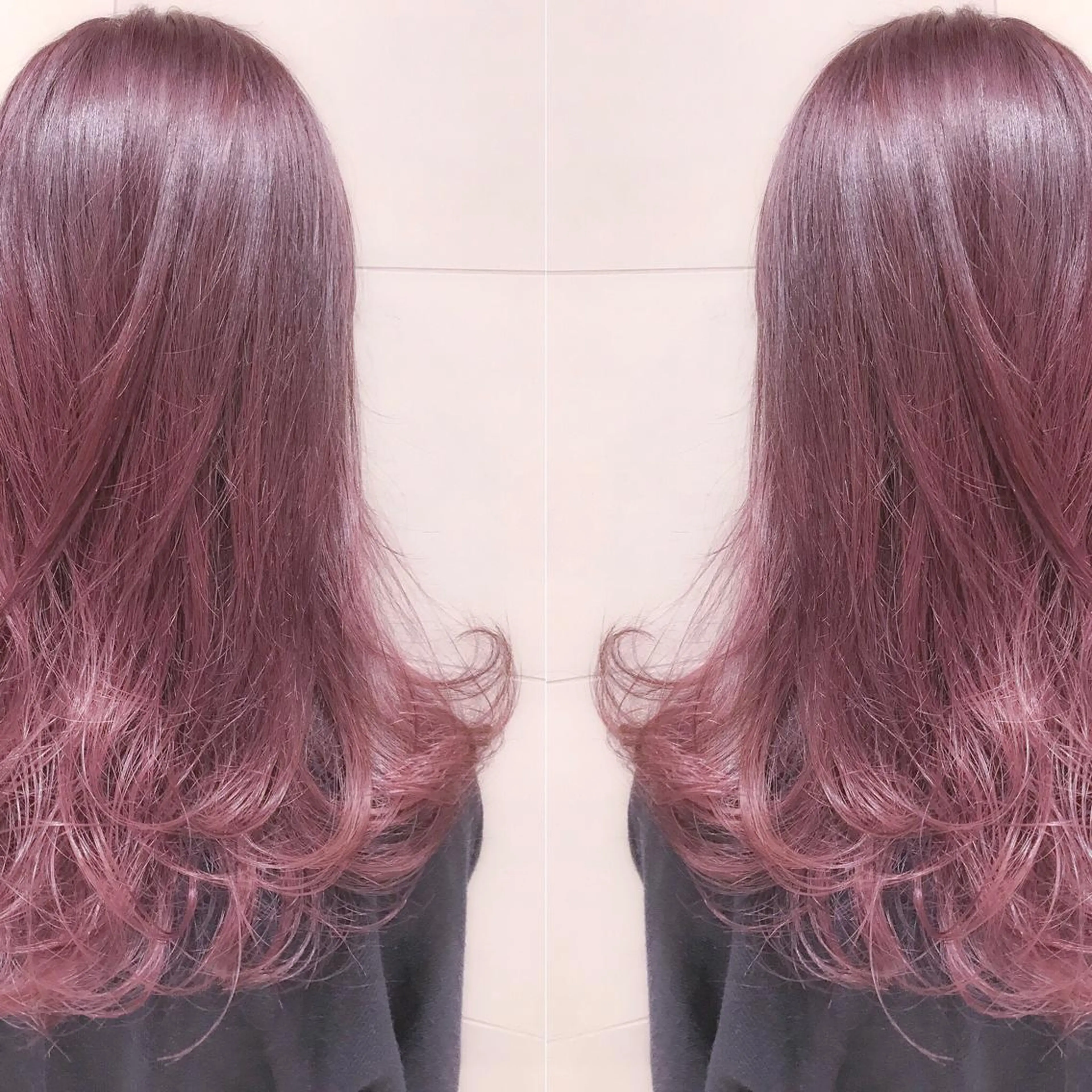 セミロング カラー ブリーチ ピンクカラー ピンクパープル パープルカラー ヘアカラー BOX mico.のヘアスタイル