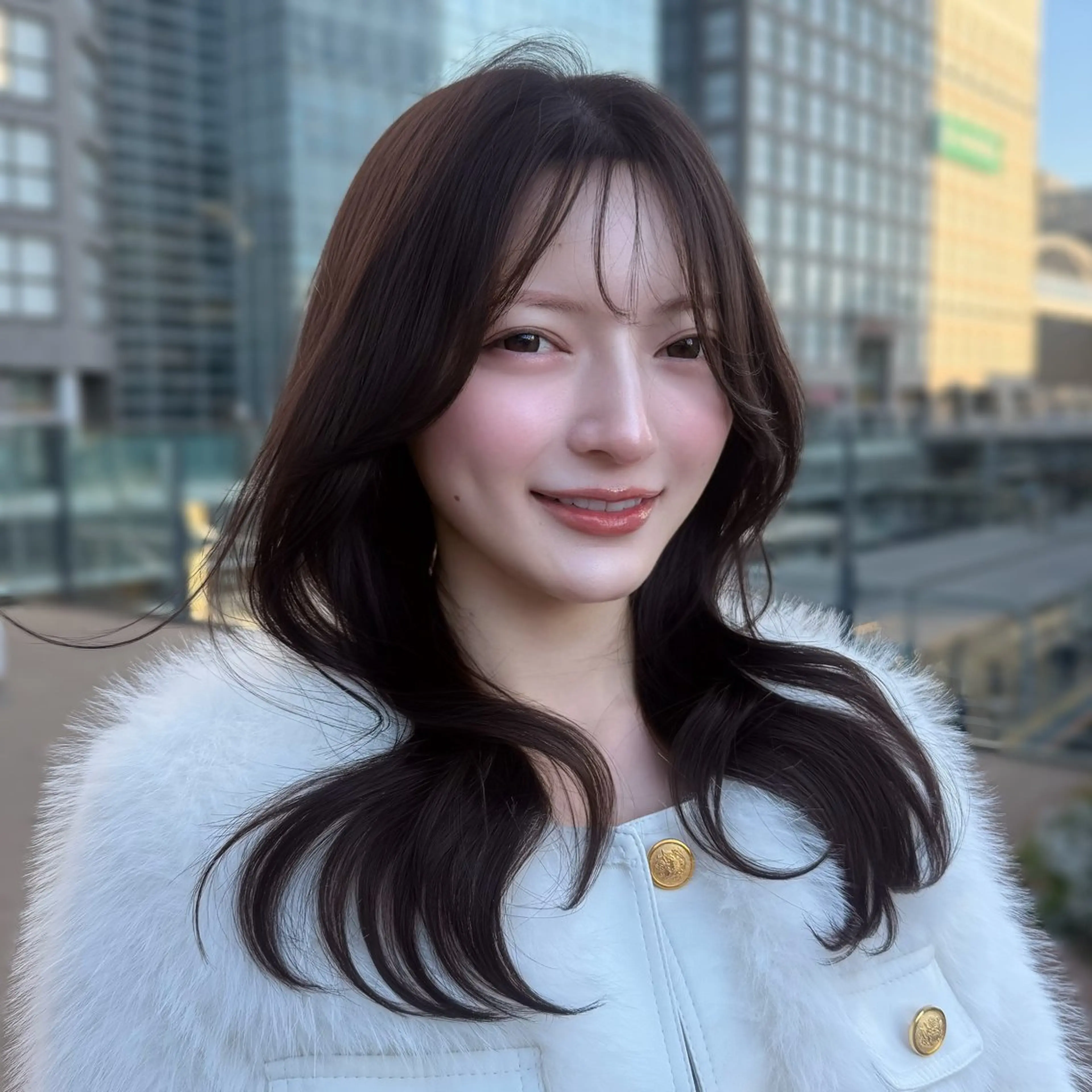 セミロング カラー カット ヘアカラー トリートメント 新宿/韓国レイヤー 髪質改善カラー/角所のヘアスタイル