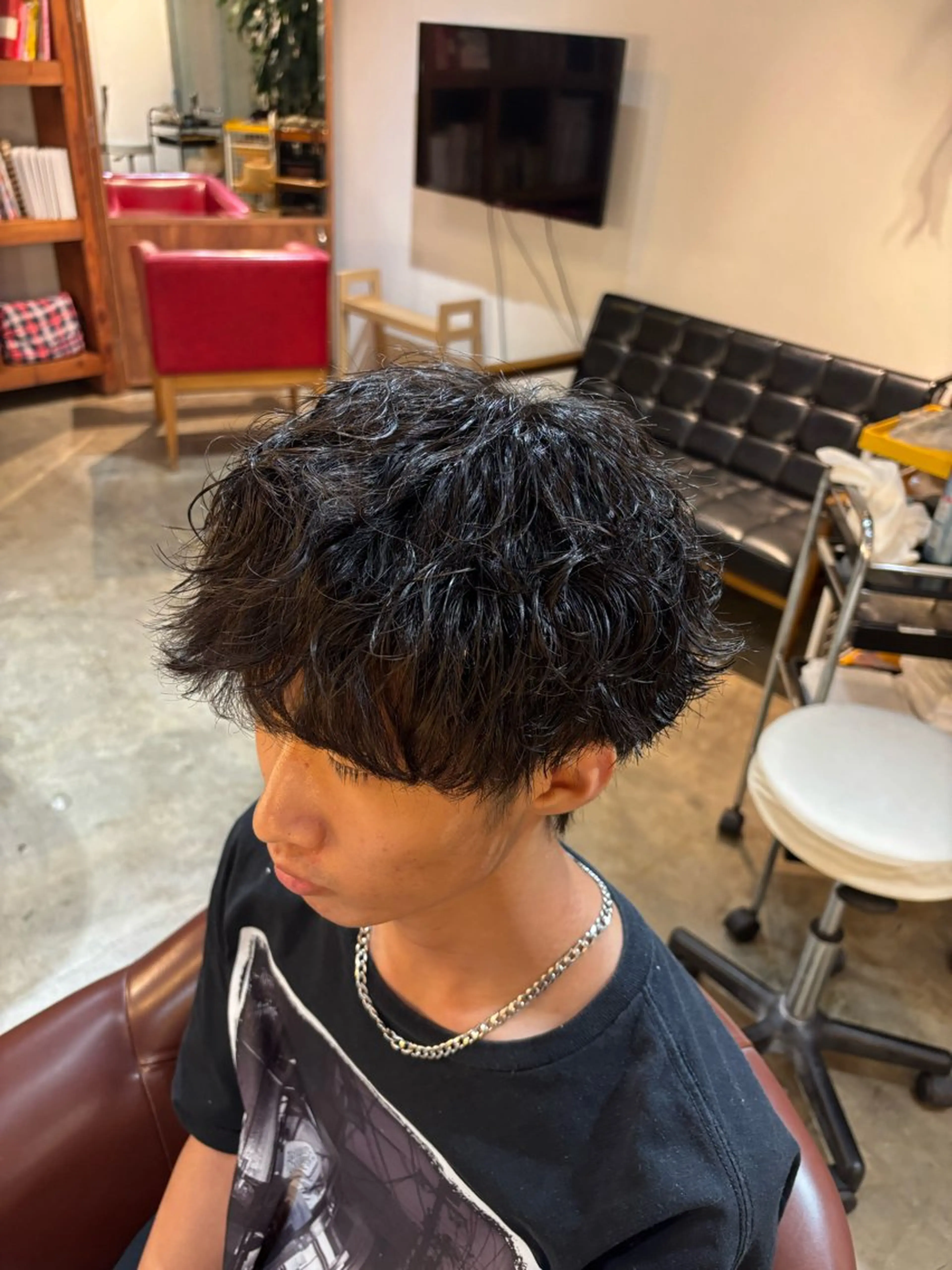 パーマ メンズ 波巻きパーマ パーマ 平川 海夢のヘアスタイル