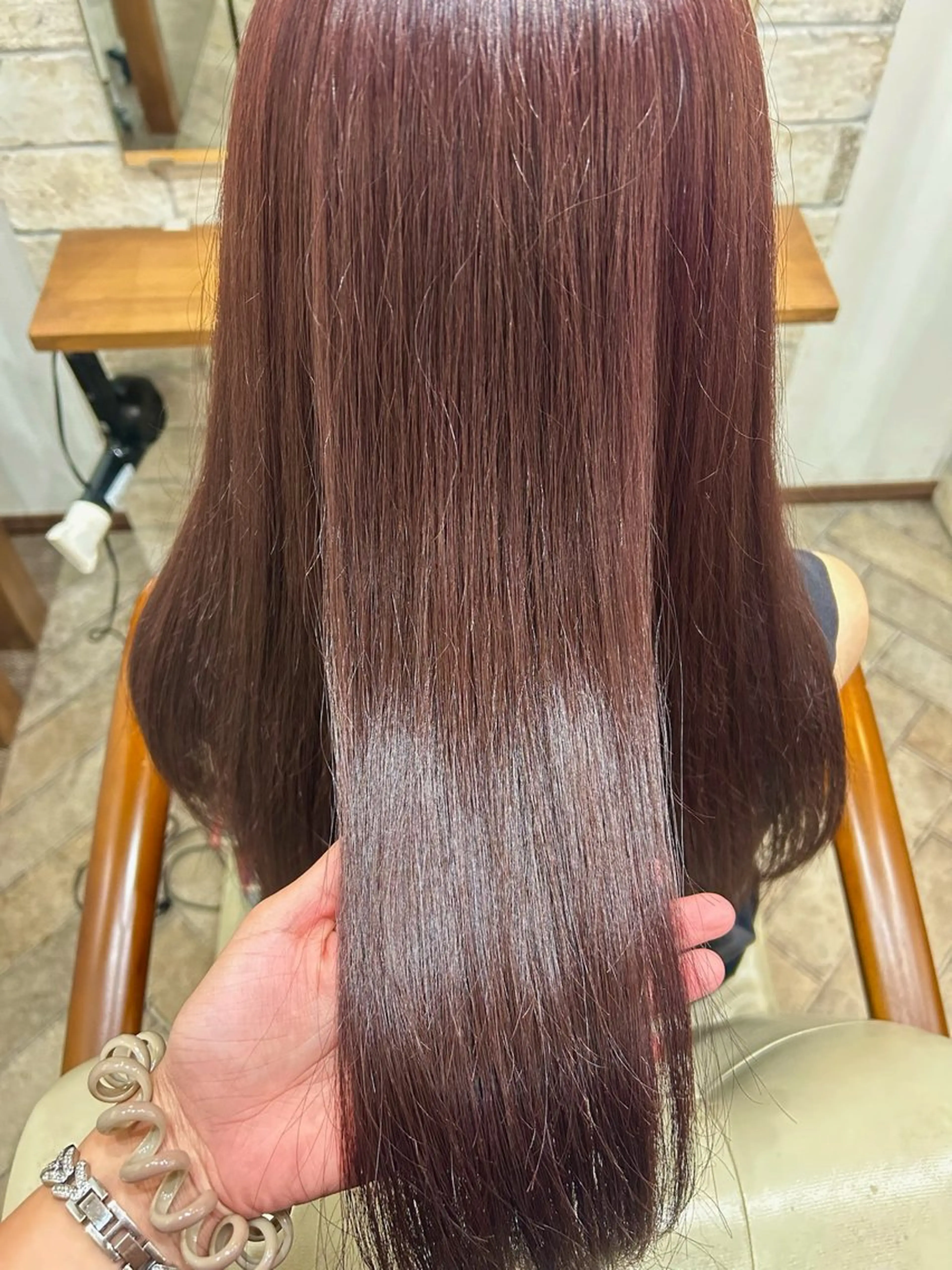 ロング カラー ブラウンカラー ピンクカラー ピンクブラウン hair&eyelash Lucia 東三国店所属・袈叶 ✨のヘアスタイル