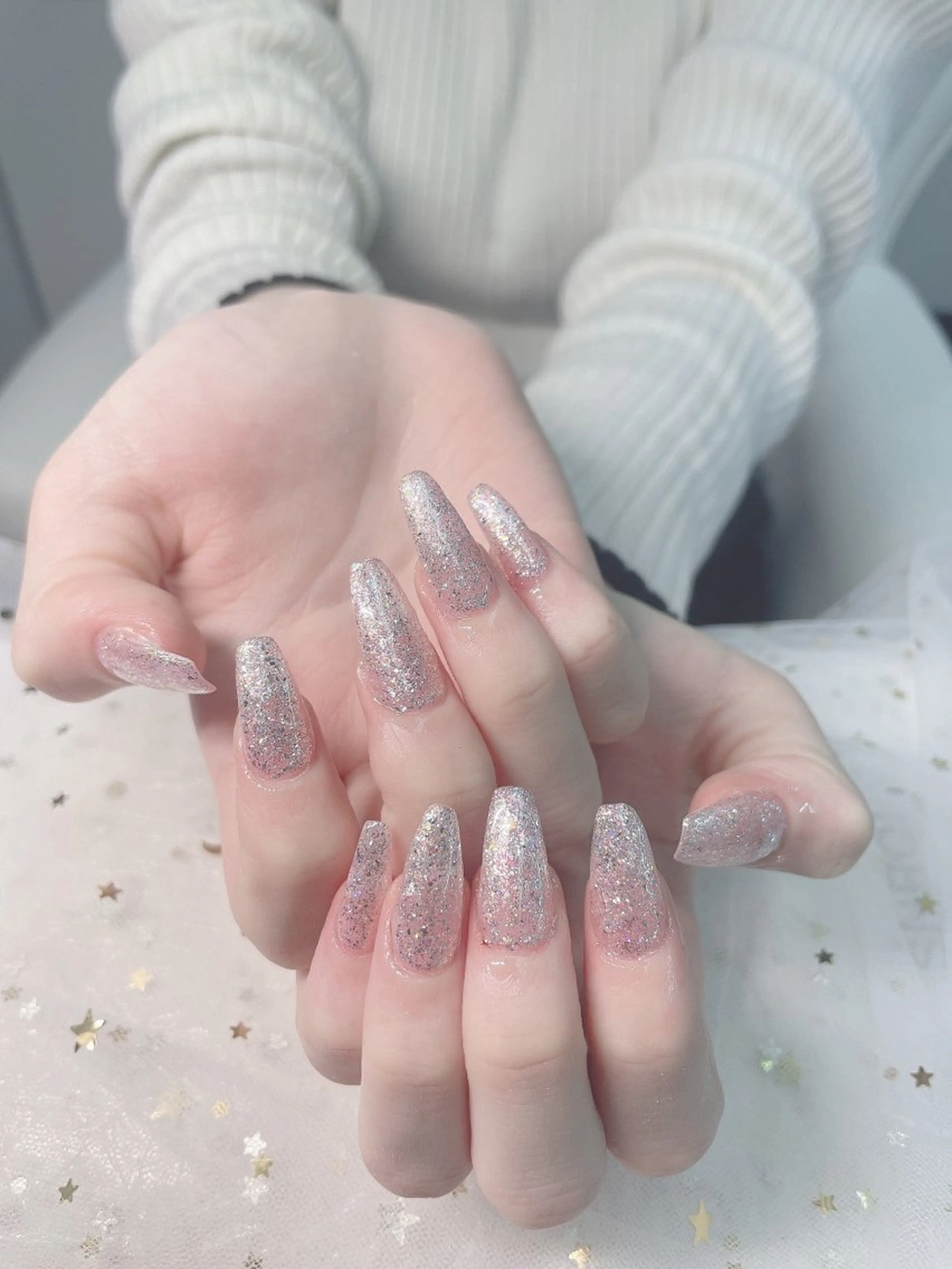 ネイル キラキラネイル 韓国ネイル ネイルチップ ワンホンネイル Van Nail Salon 本厚木のネイルデザイン