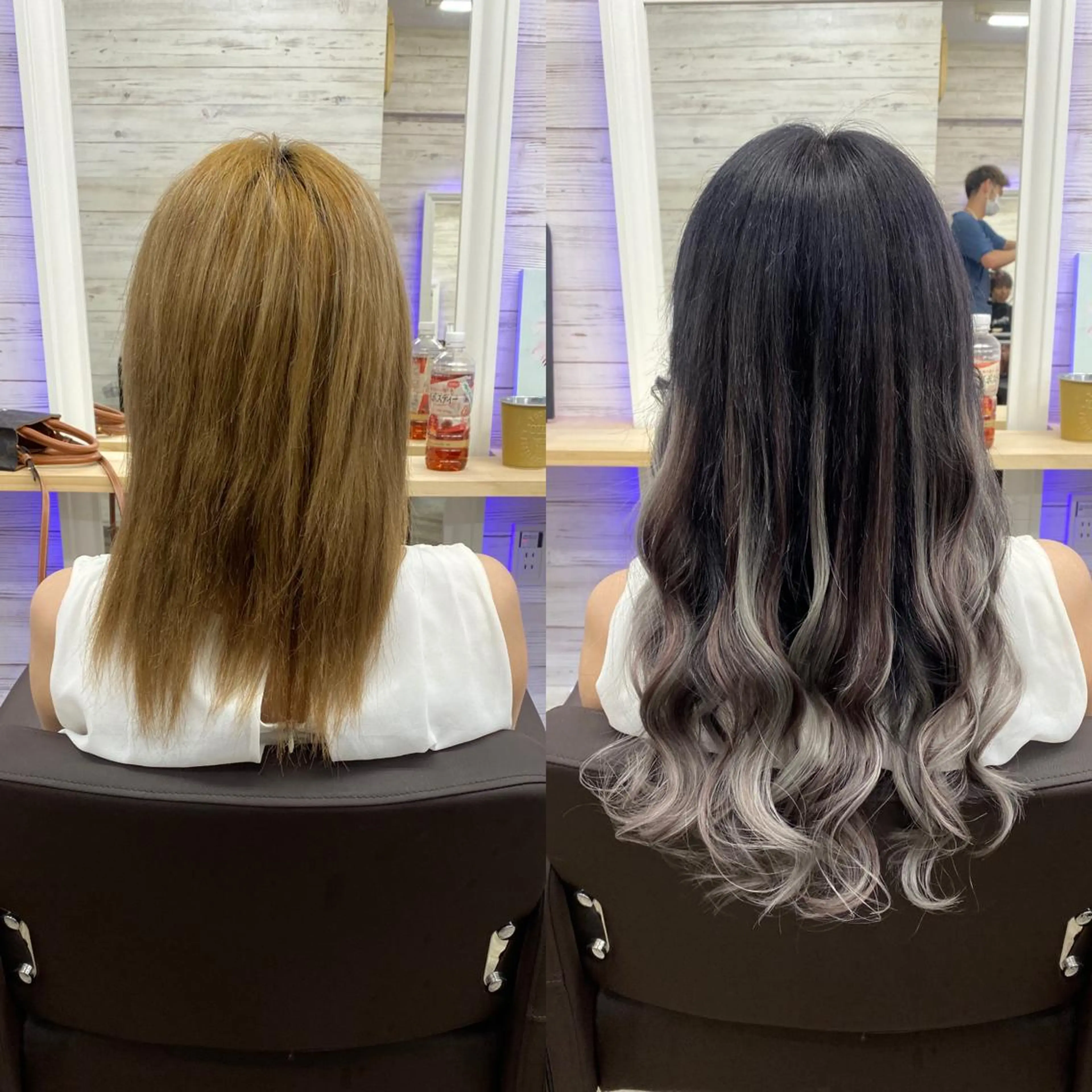 ショート カラー ヘアアレンジ ショートボブ 編み込みエクステ シールエクステ バレイヤージュ ベージュカラー LAVENDIA Azabu所属・LAVENDIA 初音のヘアスタイル