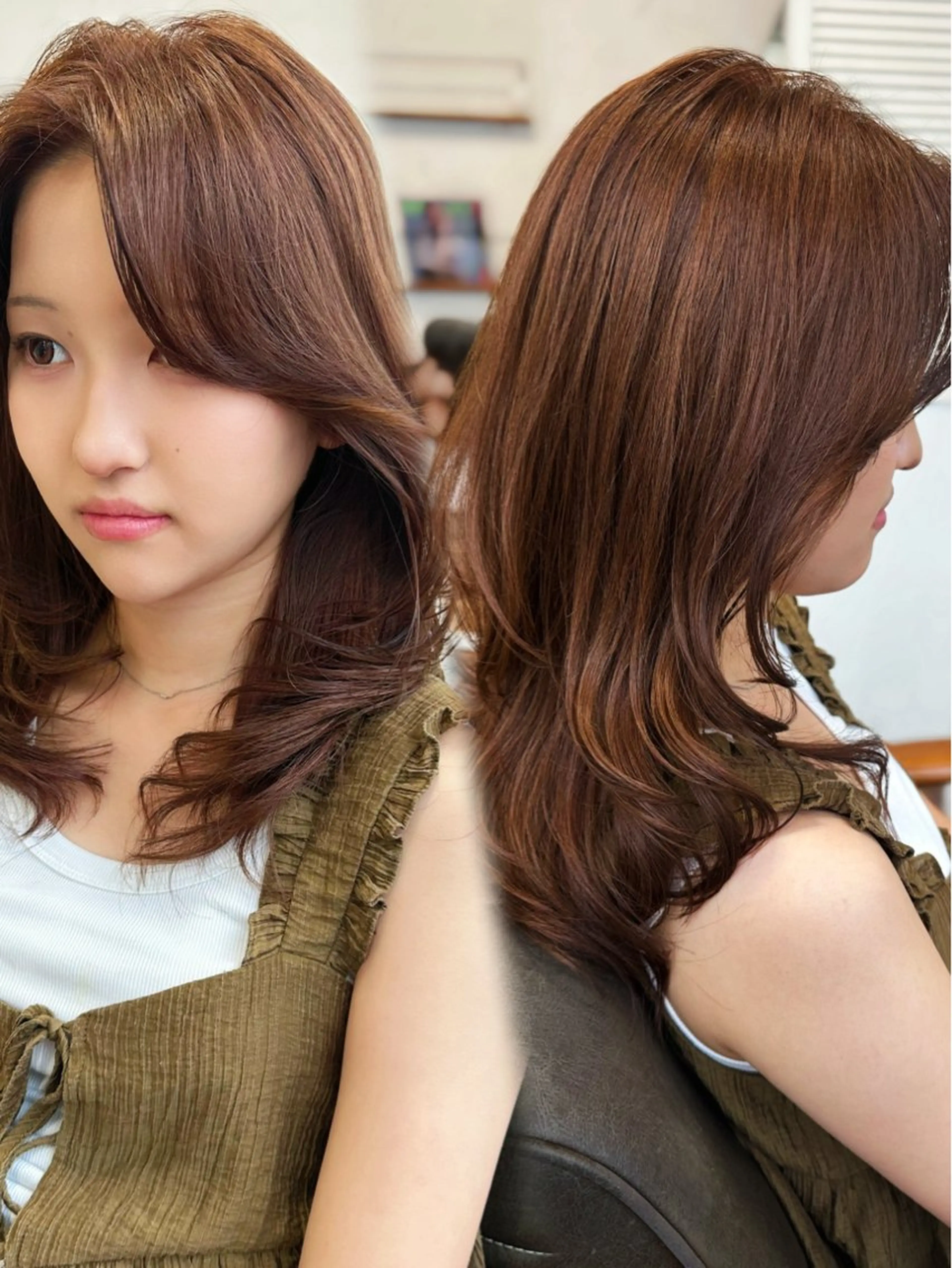 ミディアム レイヤーカット ヘアカラー トリートメント レイヤー/顔周り 田山　穂波のヘアスタイル