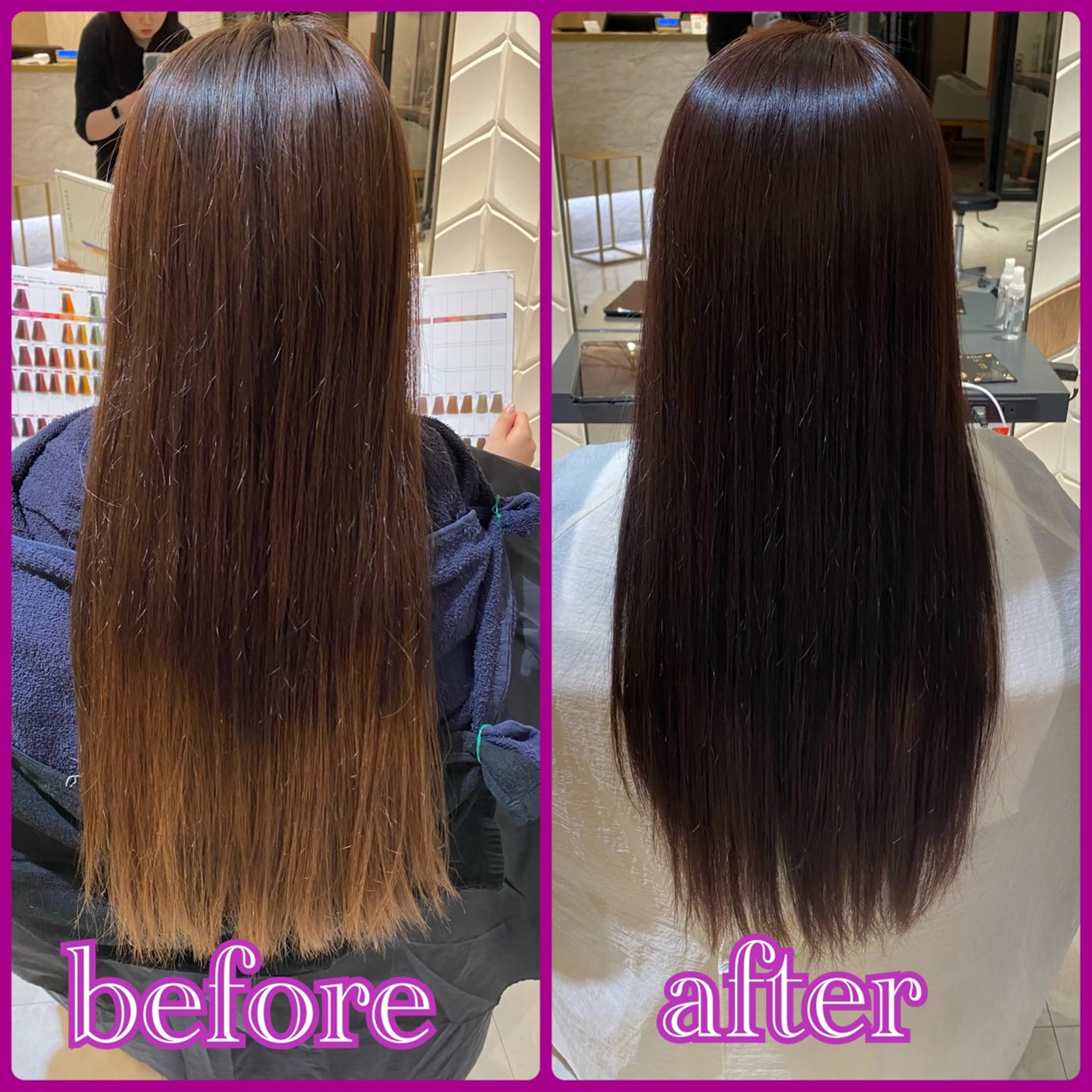 ロング パープルカラー カラー募集中 広井優菜のヘアスタイル