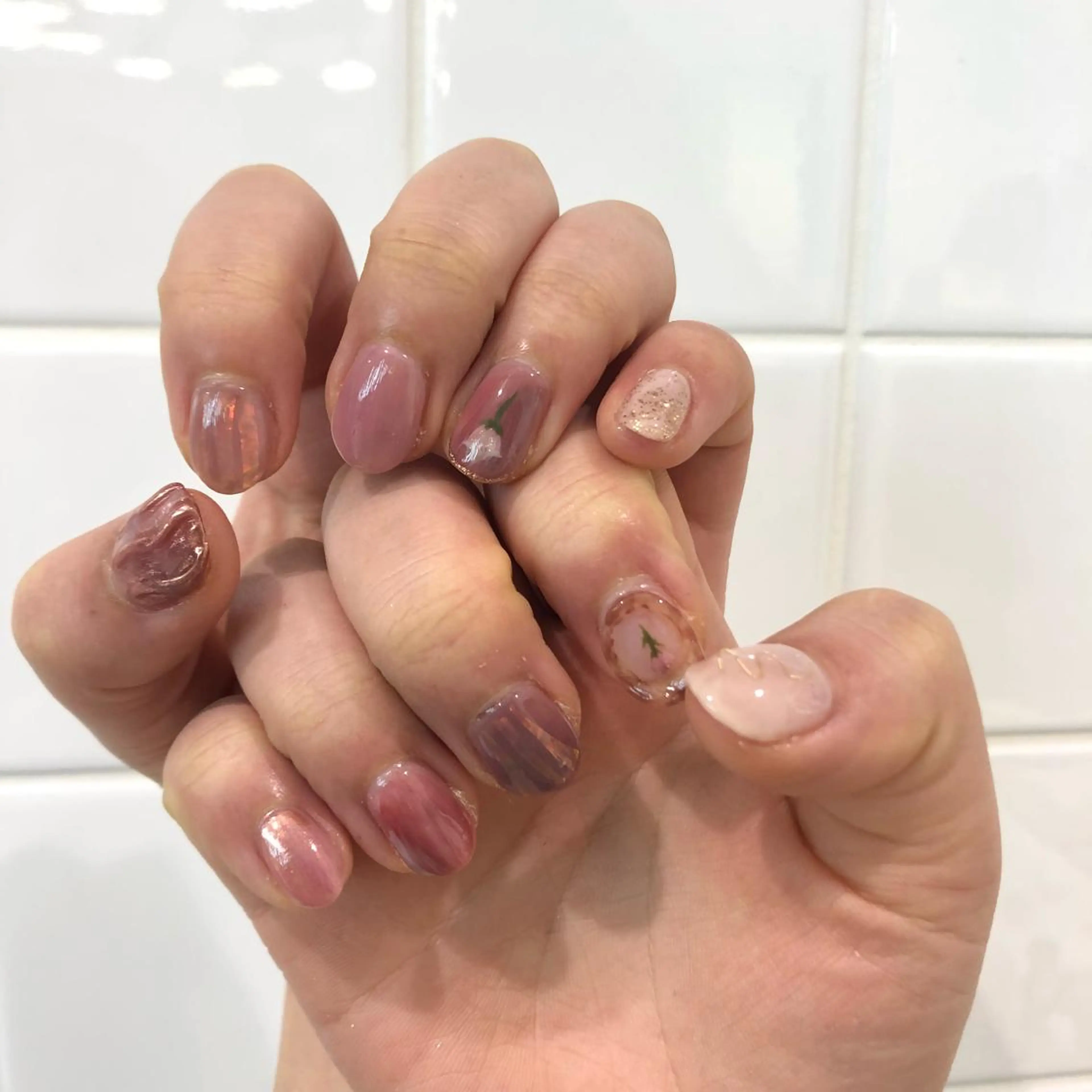 ネイル ハンドネイル 【淡色color/ nail】maikoのネイルデザイン