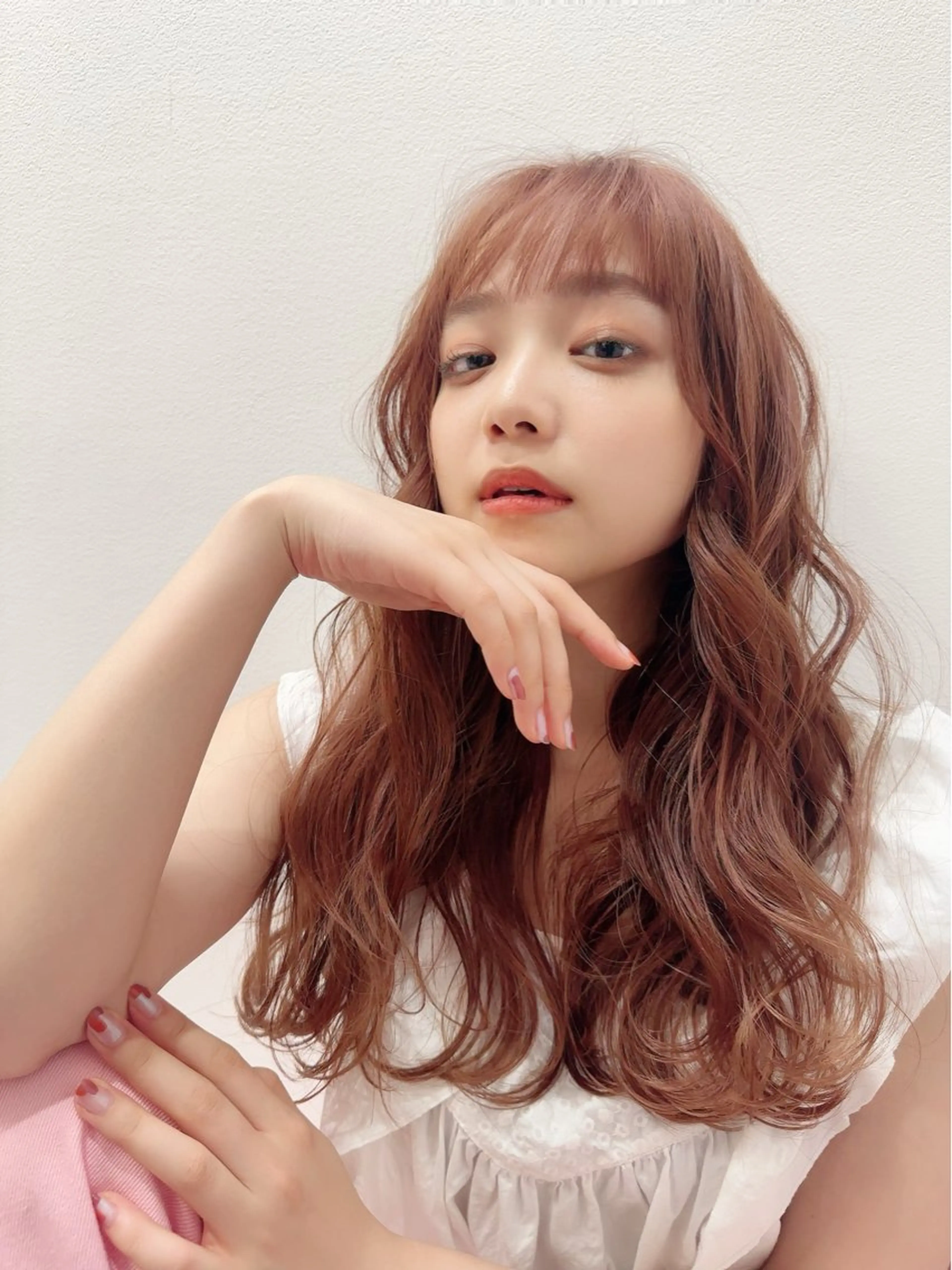 ロング カラー ピンクカラー レイヤーカット カット ヘアカラー トリートメント ✨髪質改善特化✨ Grand Linkのヘアスタイル