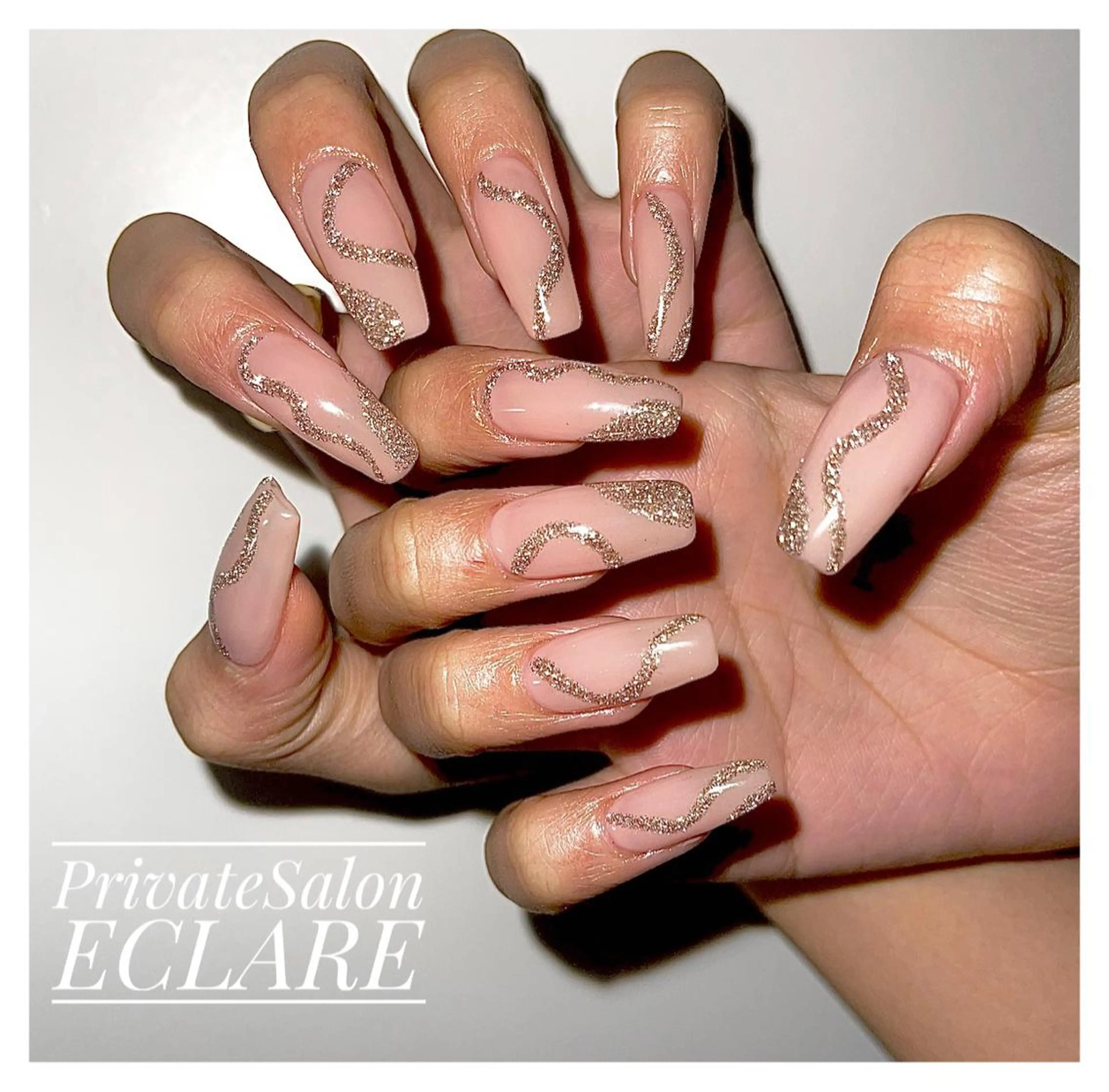 ネイル アートネイル ブラウン フットネイル フレンチネイル ジェルネイル Nail Salon ECLAREのネイルデザイン