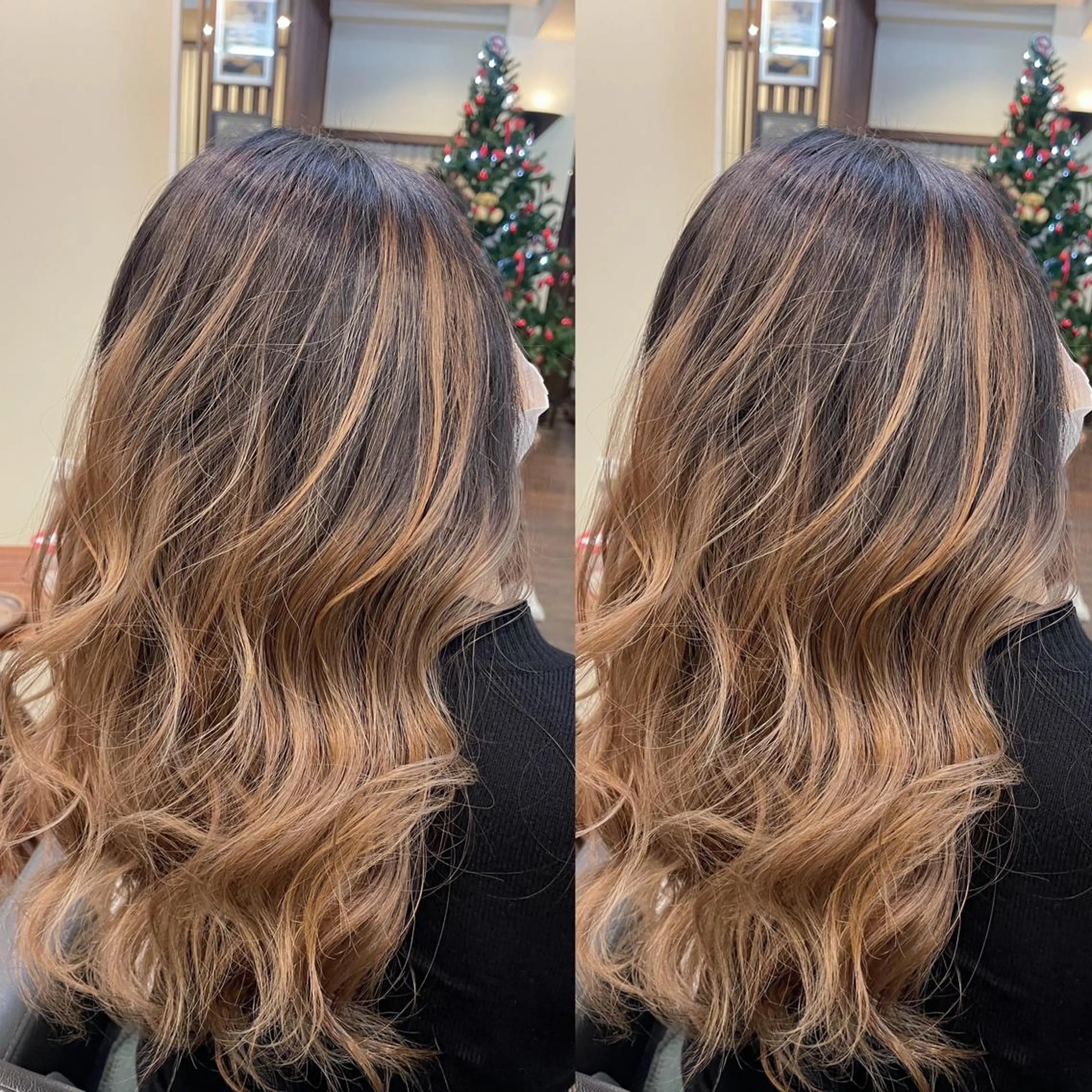 セミロング カラー バレイヤージュ レイヤーカット peakshair所属・髪質改善/メンズパ ーマ𝒀𝑼𝑻𝑶のヘアスタイル