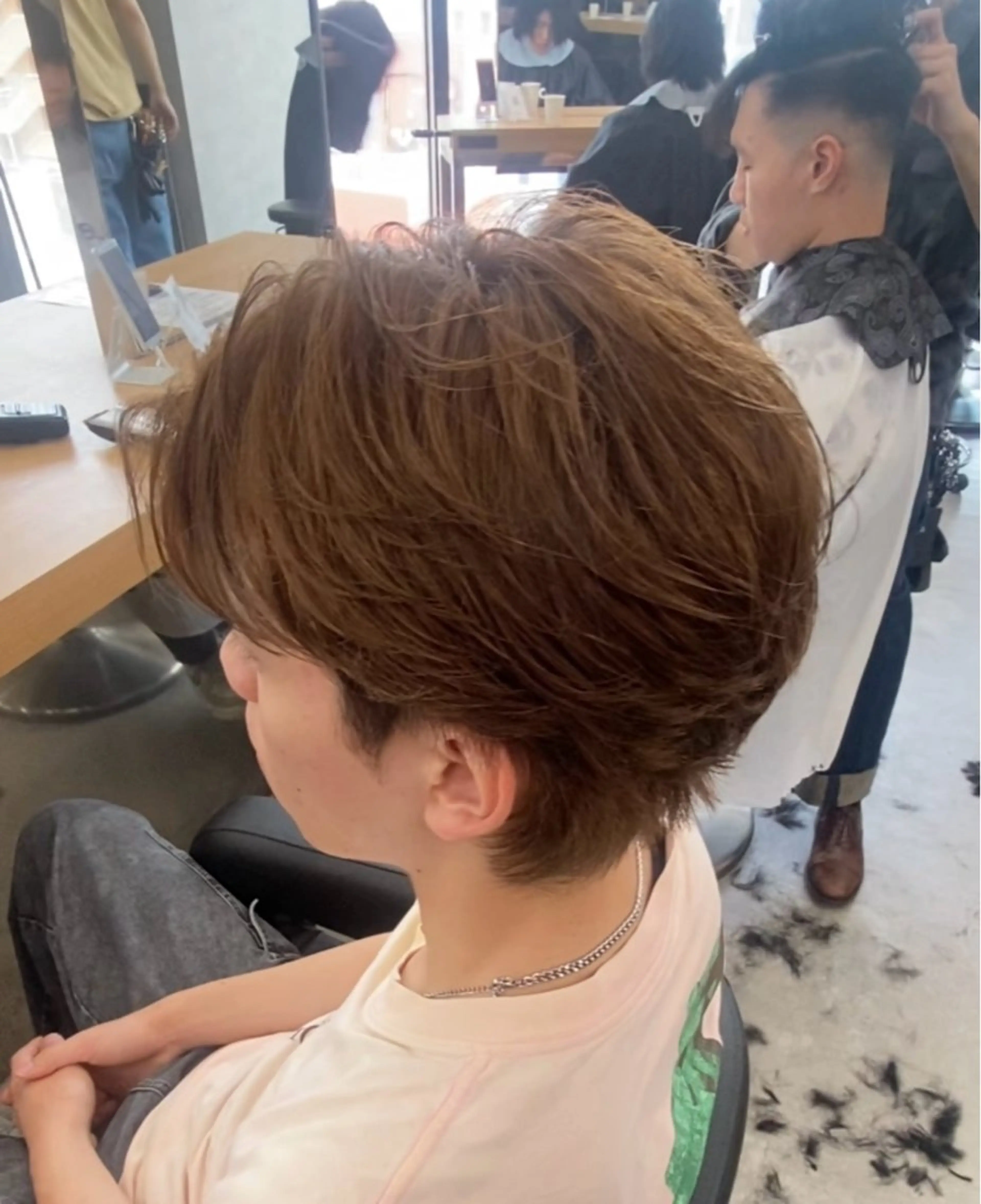 ショート カラー パーマ ハイライトカラー メッシュ ハイライト ショートヘア 縮毛矯正 福井祥太／ニュアンス /韓国メンズ🇰🇷のヘアスタイル