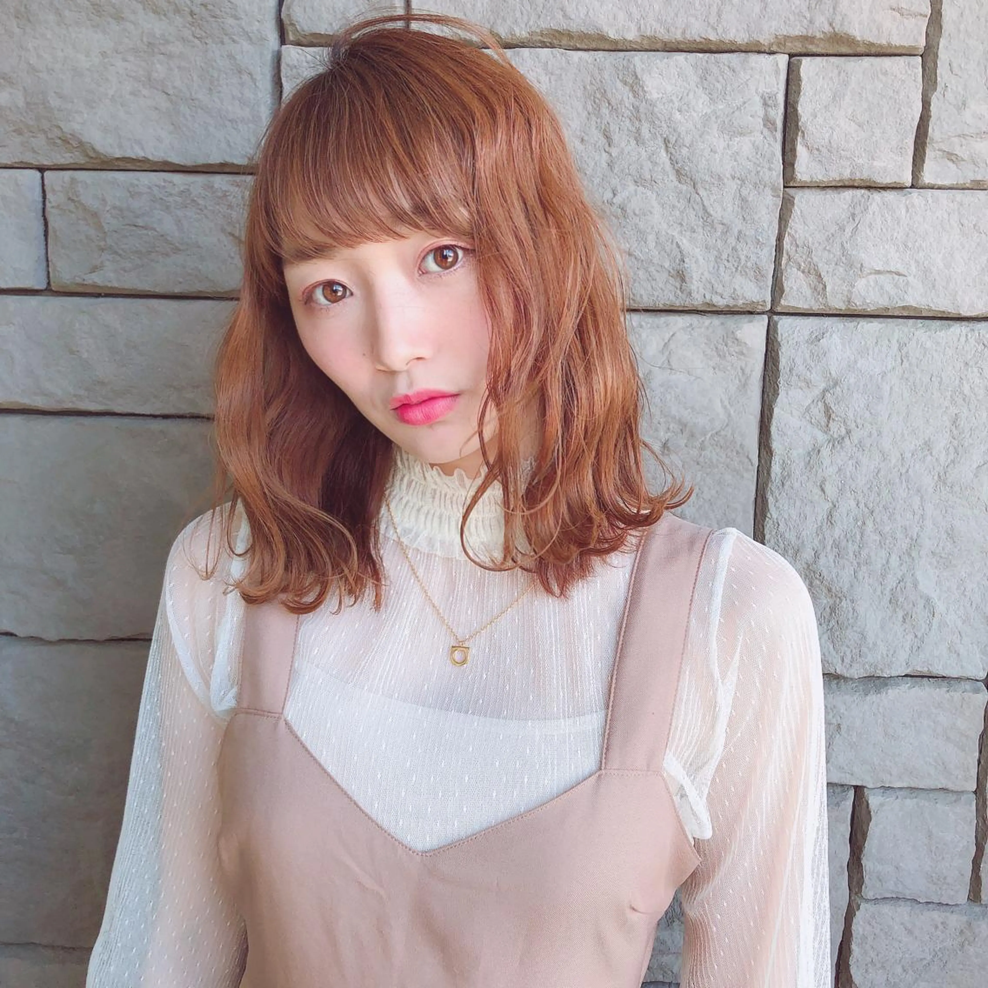 セミロング カラー カット ヘアカラー トリートメント 店長/mao/ 前髪/顔周りカットのヘアスタイル