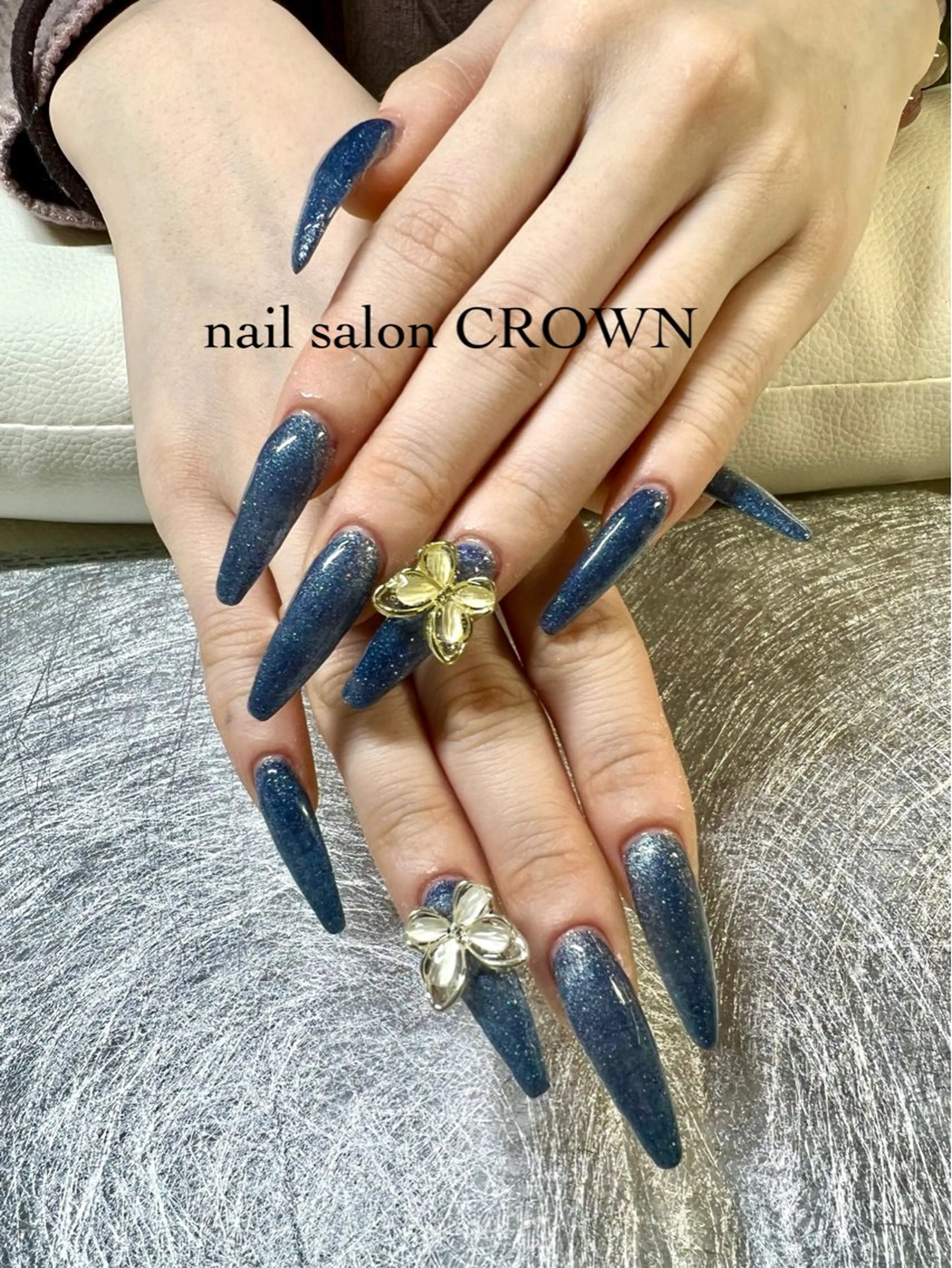 ネイル 長さ出し マグネットネイル スカルプネイル nail salon CROWNのネイルデザイン
