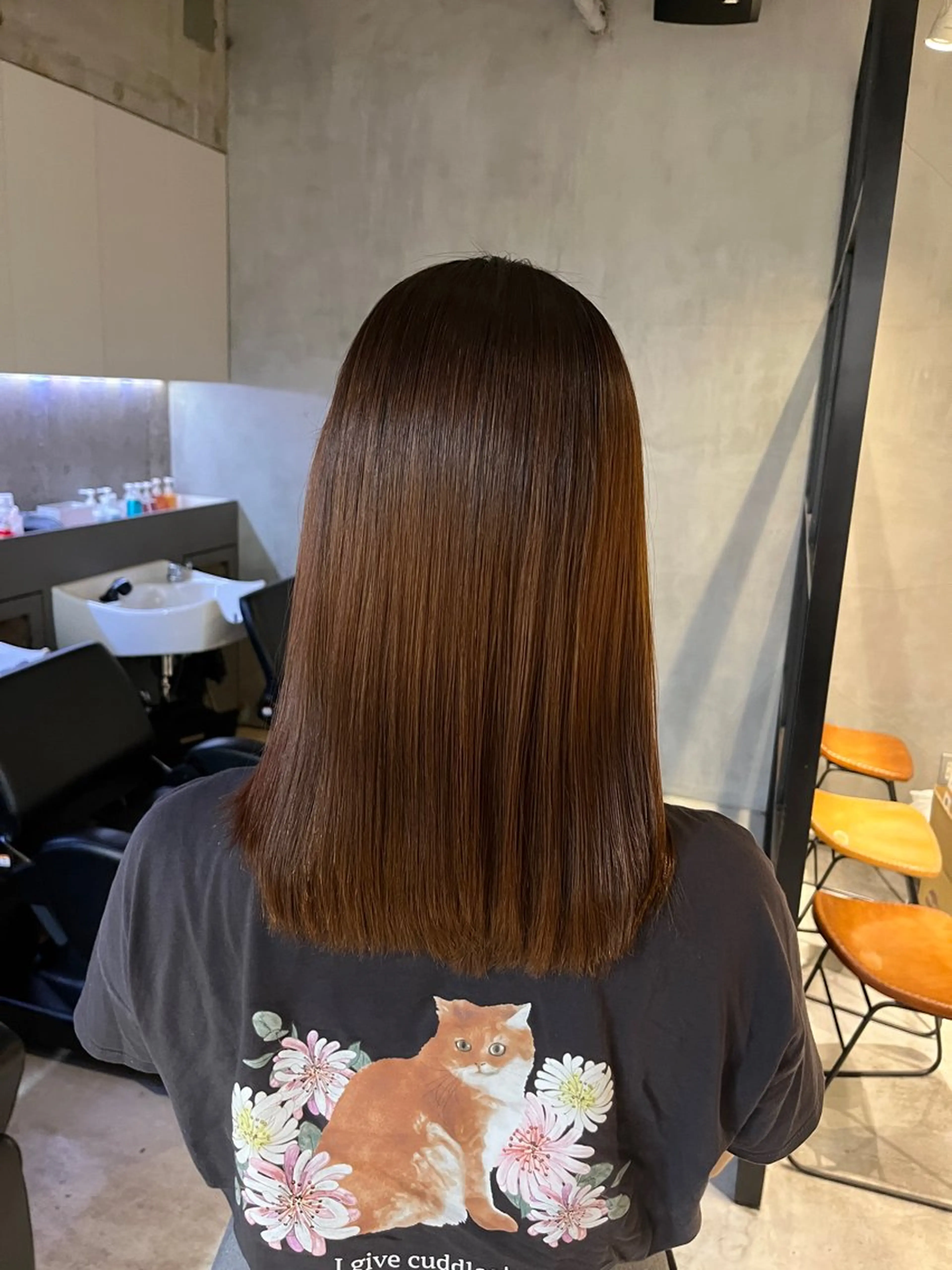 セミロング 顔周りカット 縮毛矯正 elima 調布所属・ちせ/ 透明感カラー /調布˚ 🦢₊✧のヘアスタイル