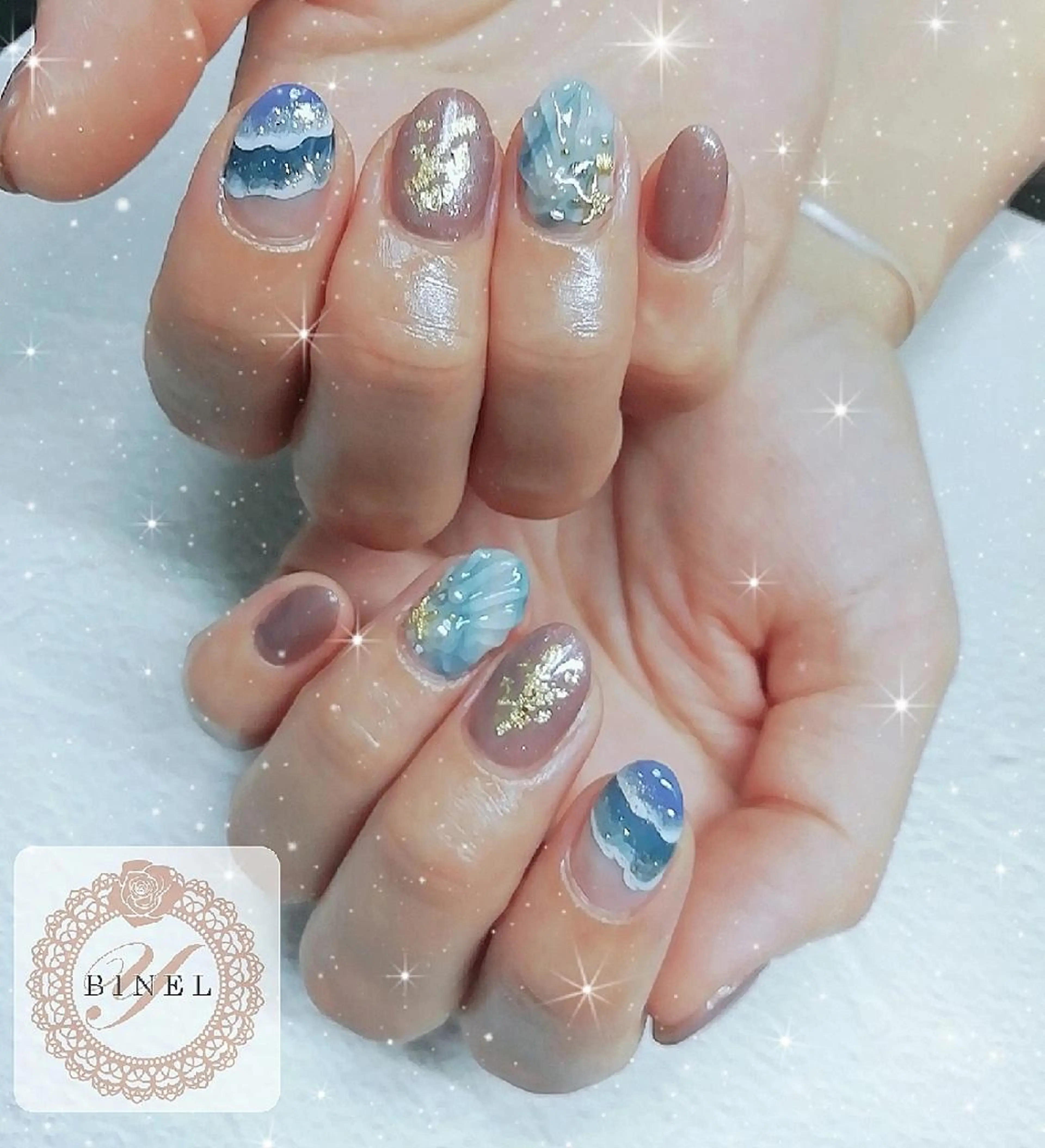 ネイル 夏ネイル ハンドネイル Nail Salon Y.BINELのネイルデザイン